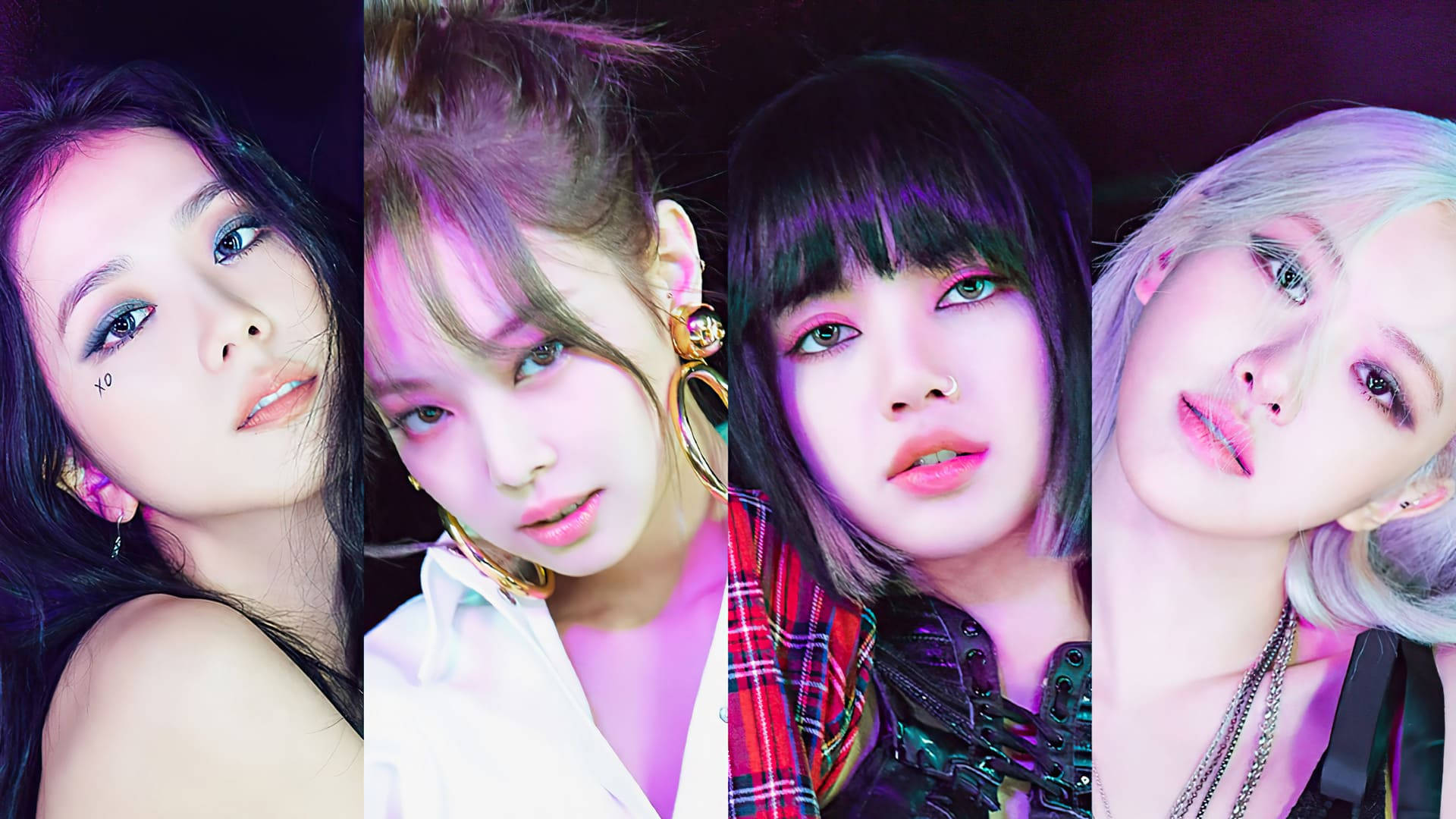 Blackpink Yakın Çekim Kolaj Masaüstü Duvar Kağıdı
