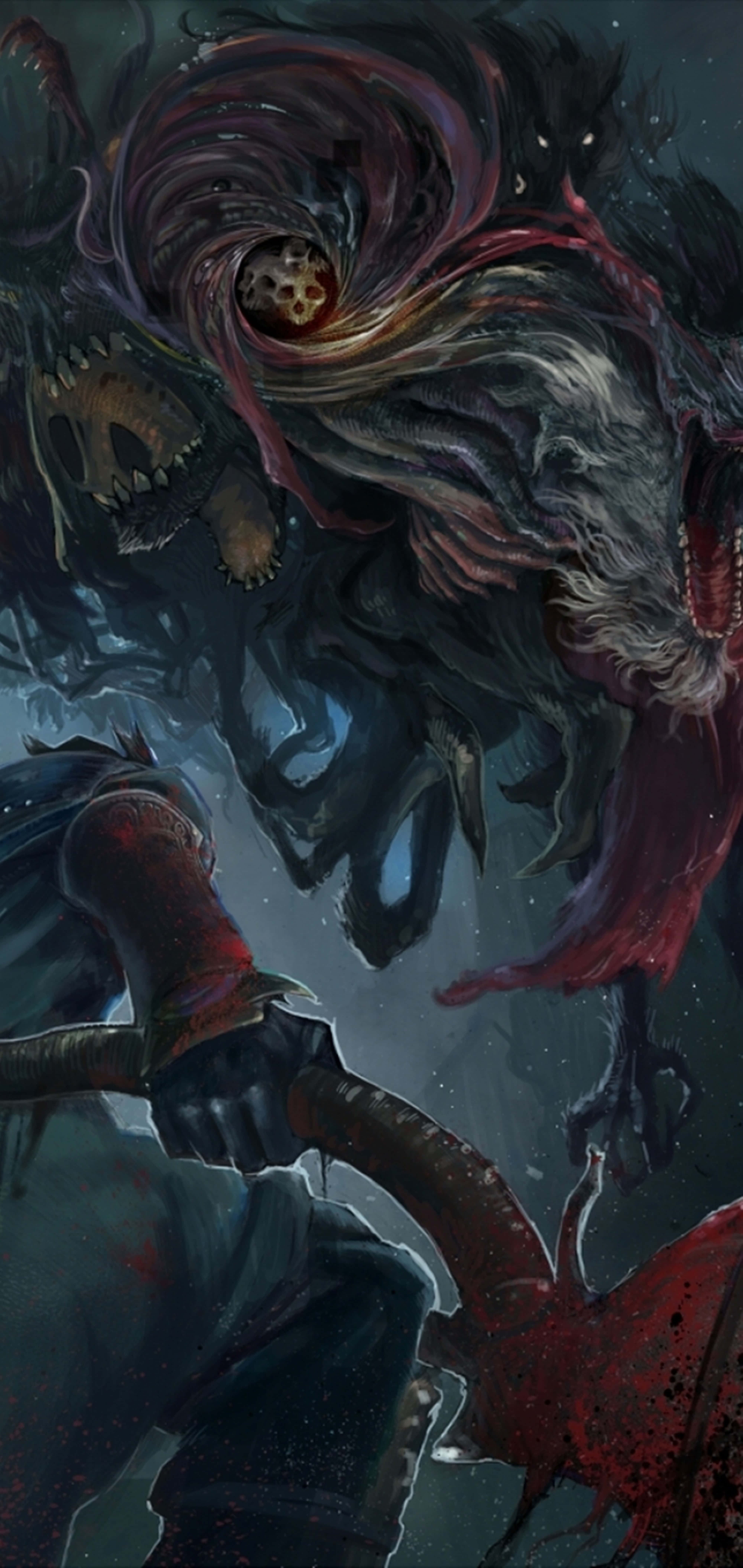 Bloodborne'da Kötü Patronun Dijital Sanatı 4K HD Duvar Kağıdı