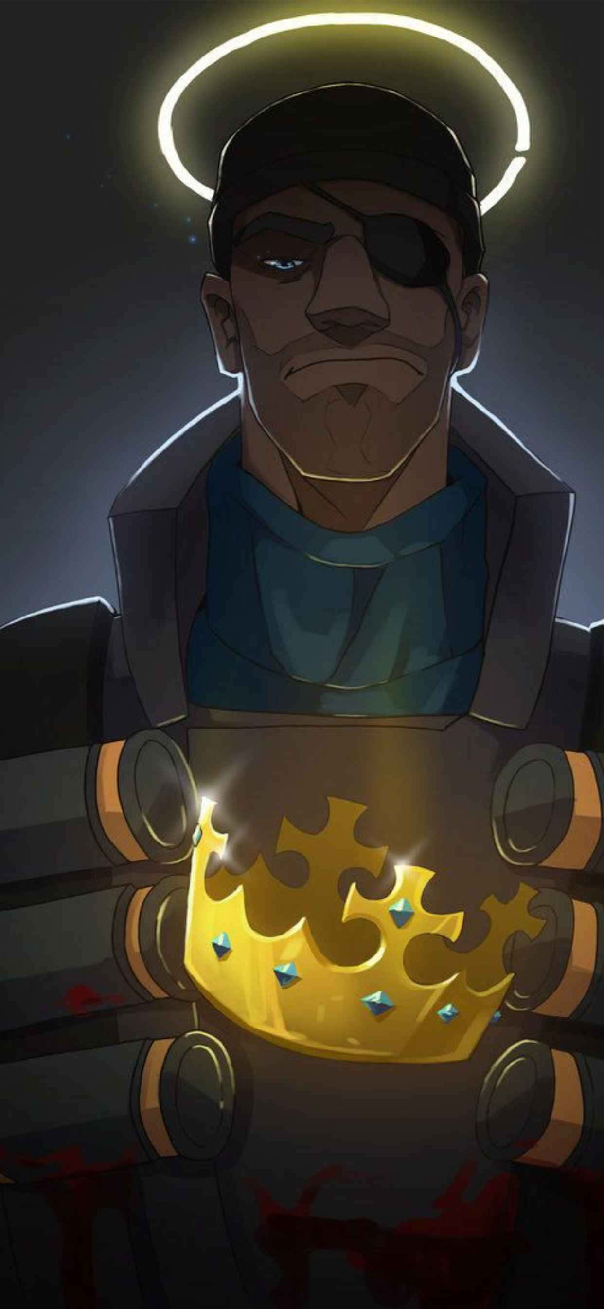 Blue Demoman Character iPhone Xs Max Team Fortress 2 Background Duvar Kağıdı