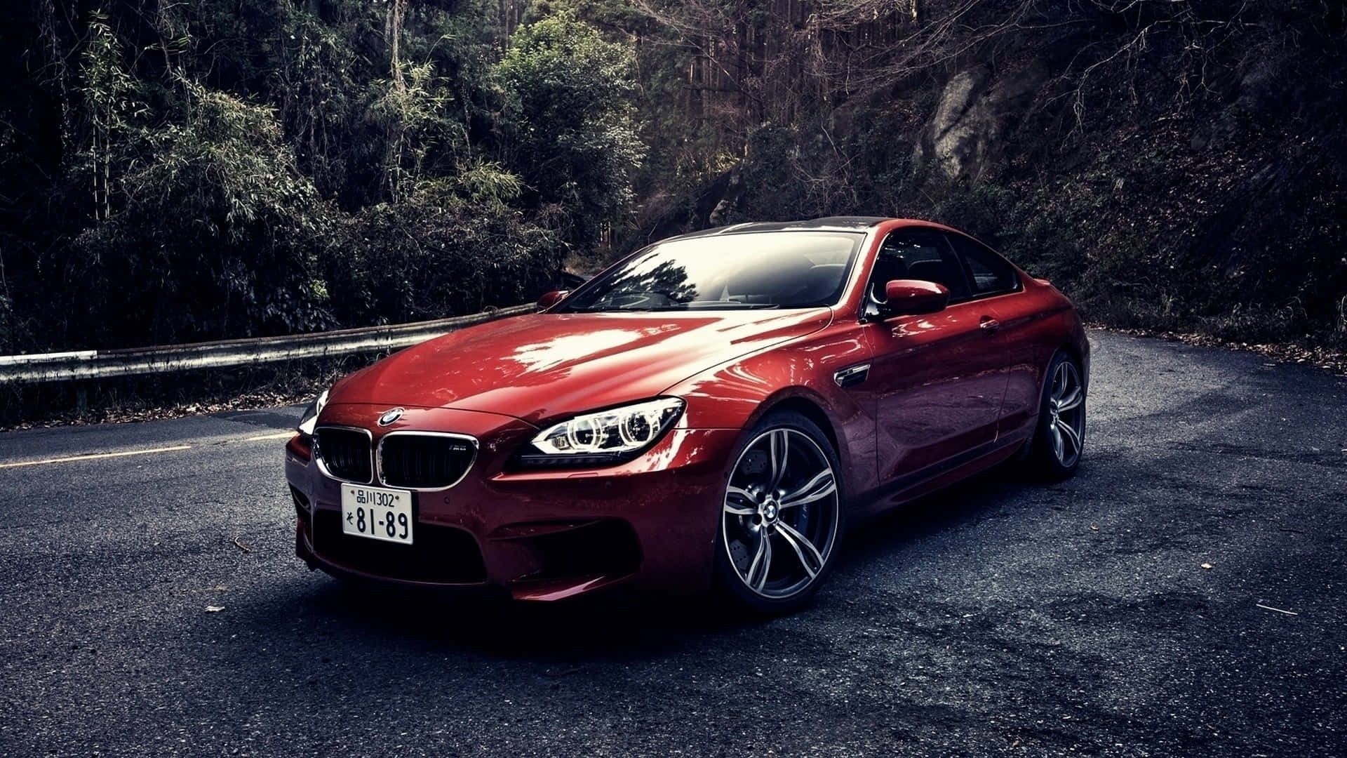 BMW Arka Plan Orman Arasındaki Yol Duvar Kağıdı