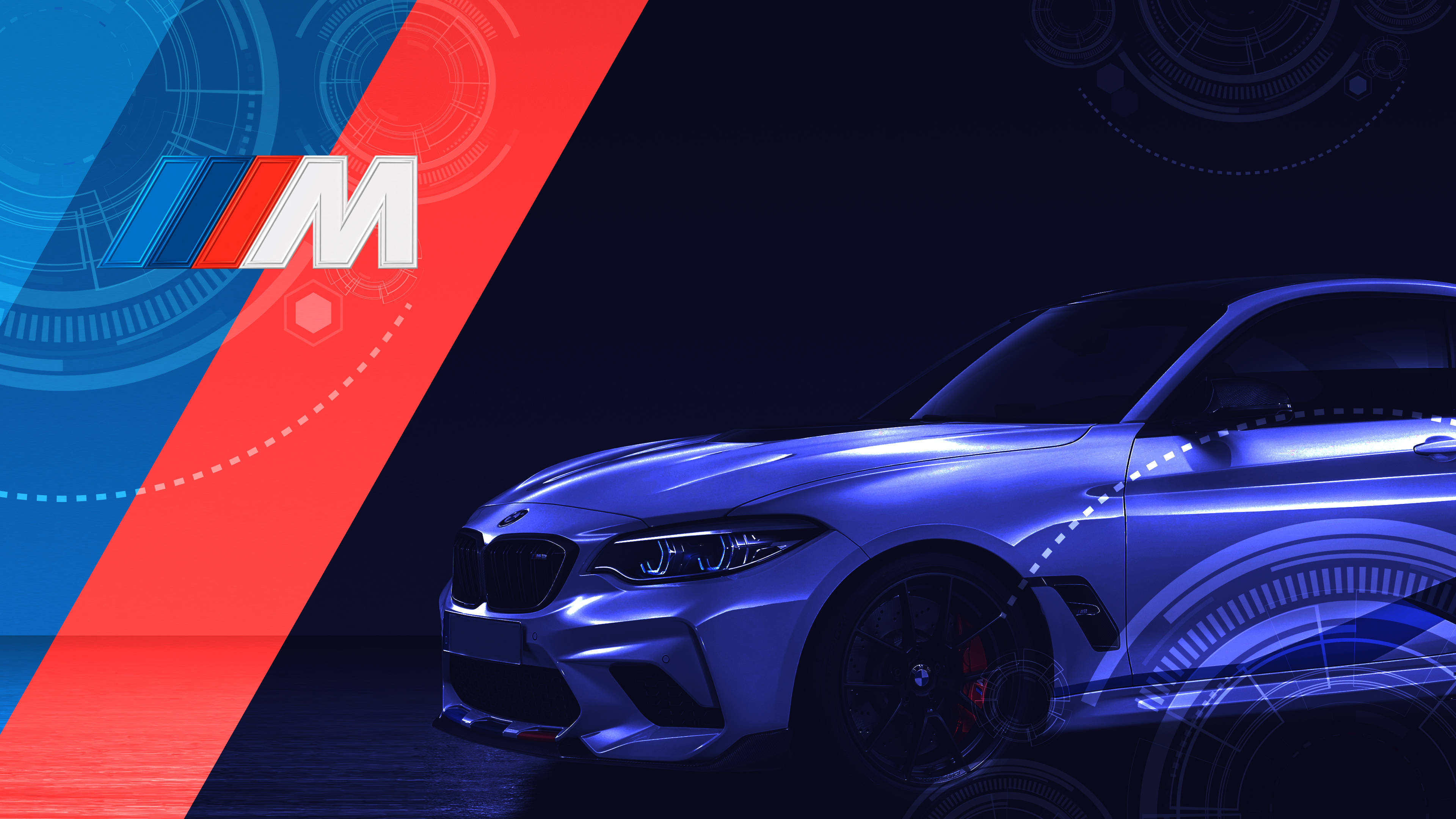 BMW M Logolu Lacivert Araba Duvar Kağıdı