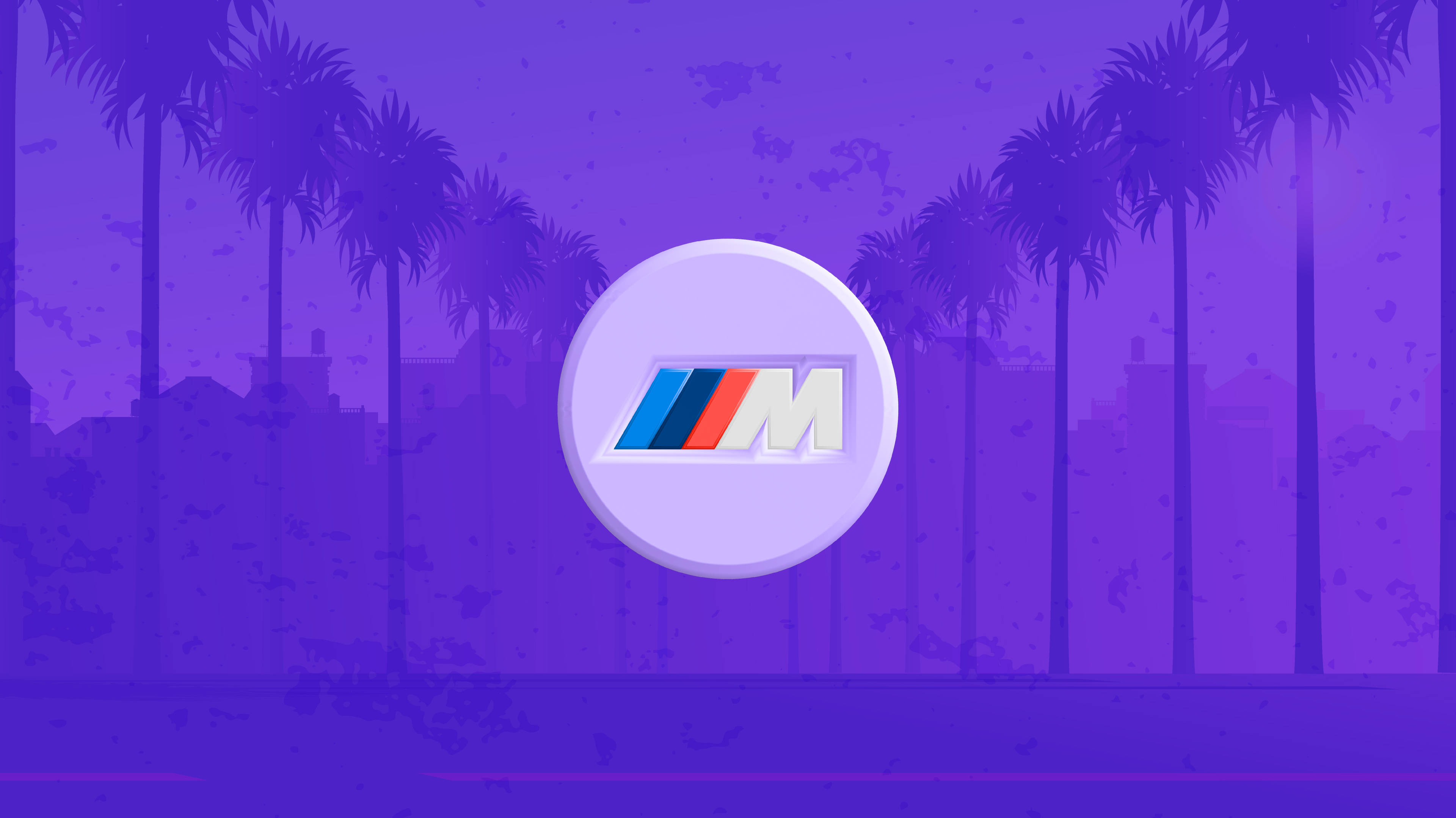 BMW M Logosu Mor Palmiye Ağaçları Duvar Kağıdı