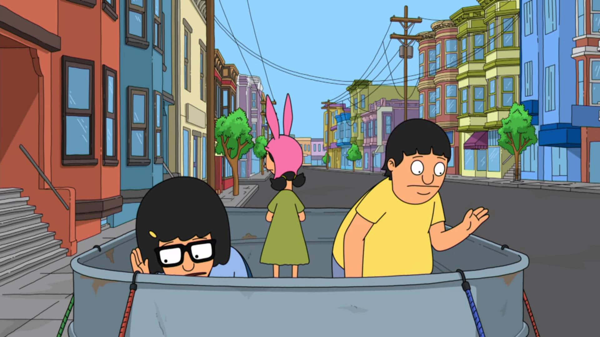 Bob's Burgers Dizi Sanatı: Bob ve Ailesi Burger Dükkanlarında Ayakta Duvar Kağıdı