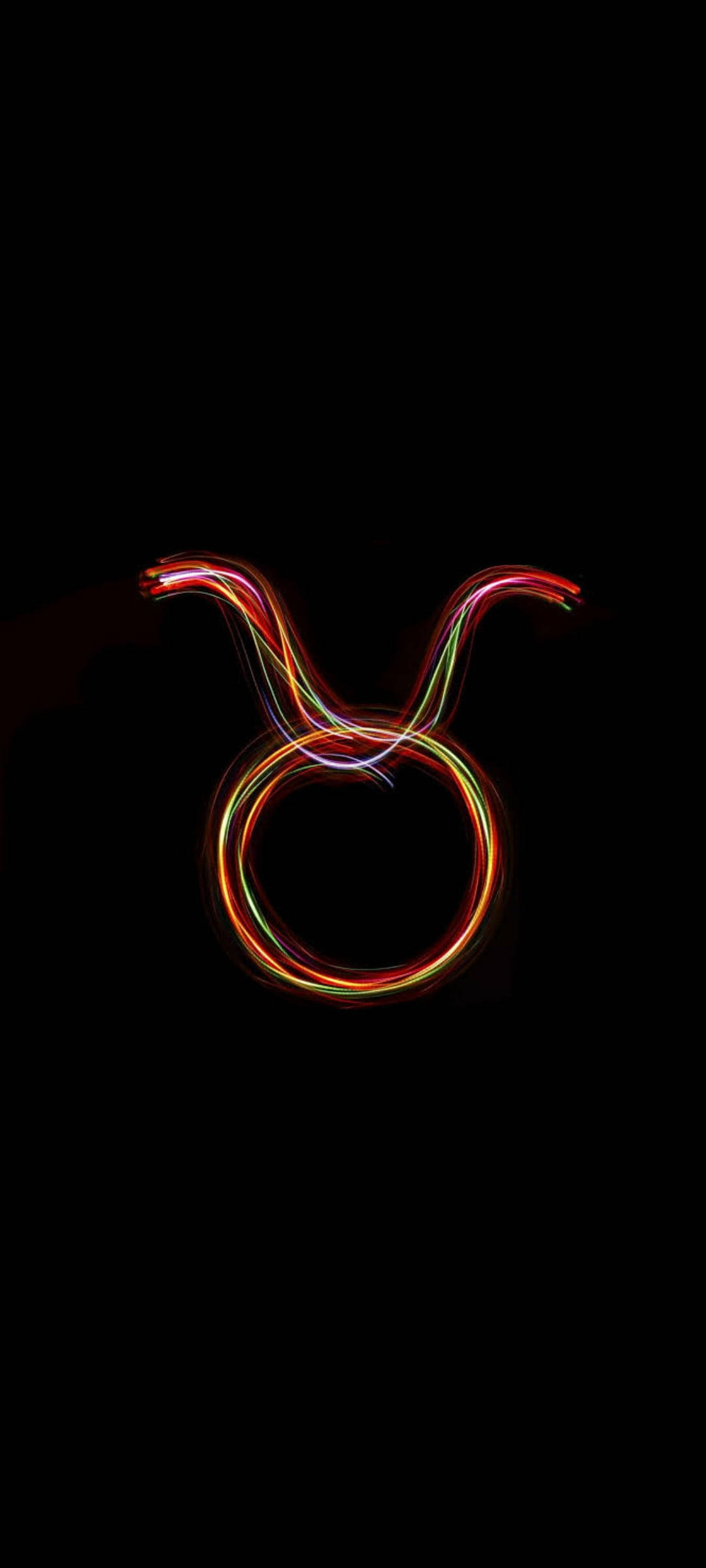 Boğa Renkli Neon Sembolü Duvar Kağıdı