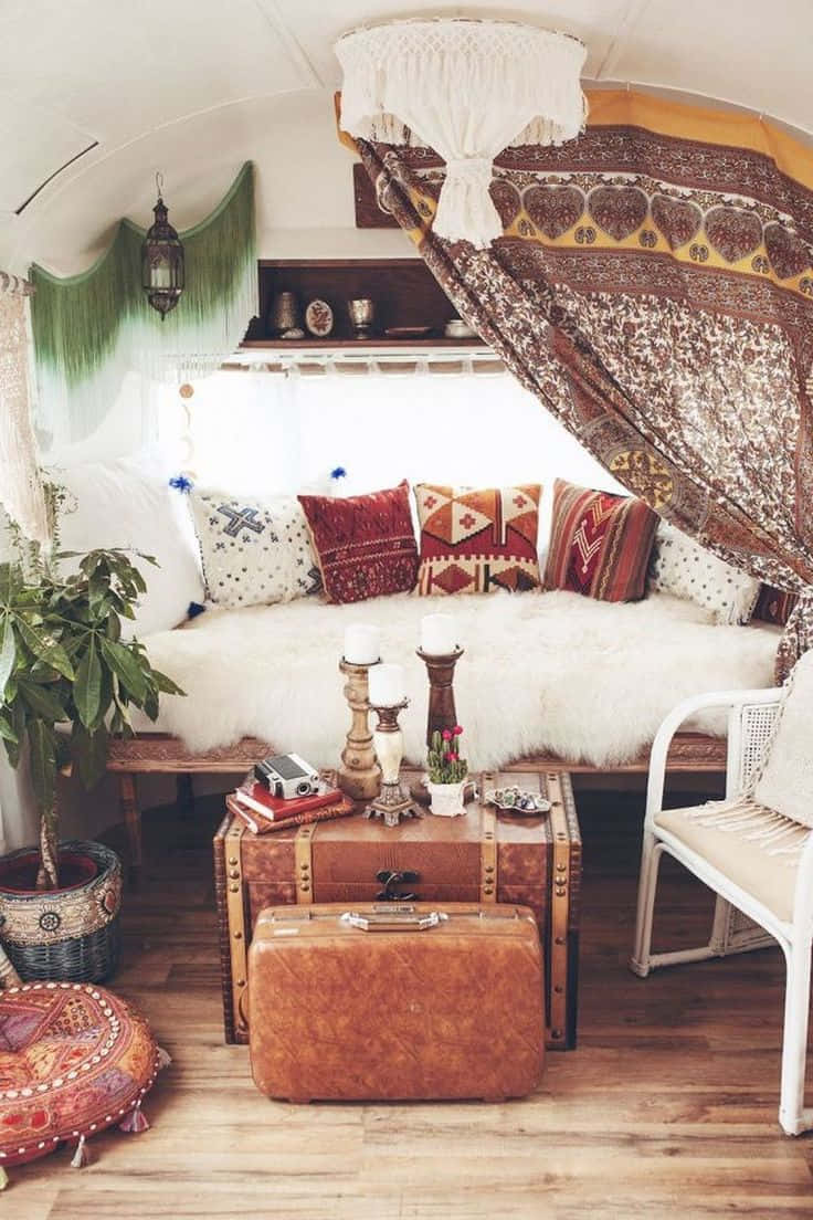 Boho estetiğinin özgürlüğünü bu canlı fotoğrafla hissedin Duvar Kağıdı