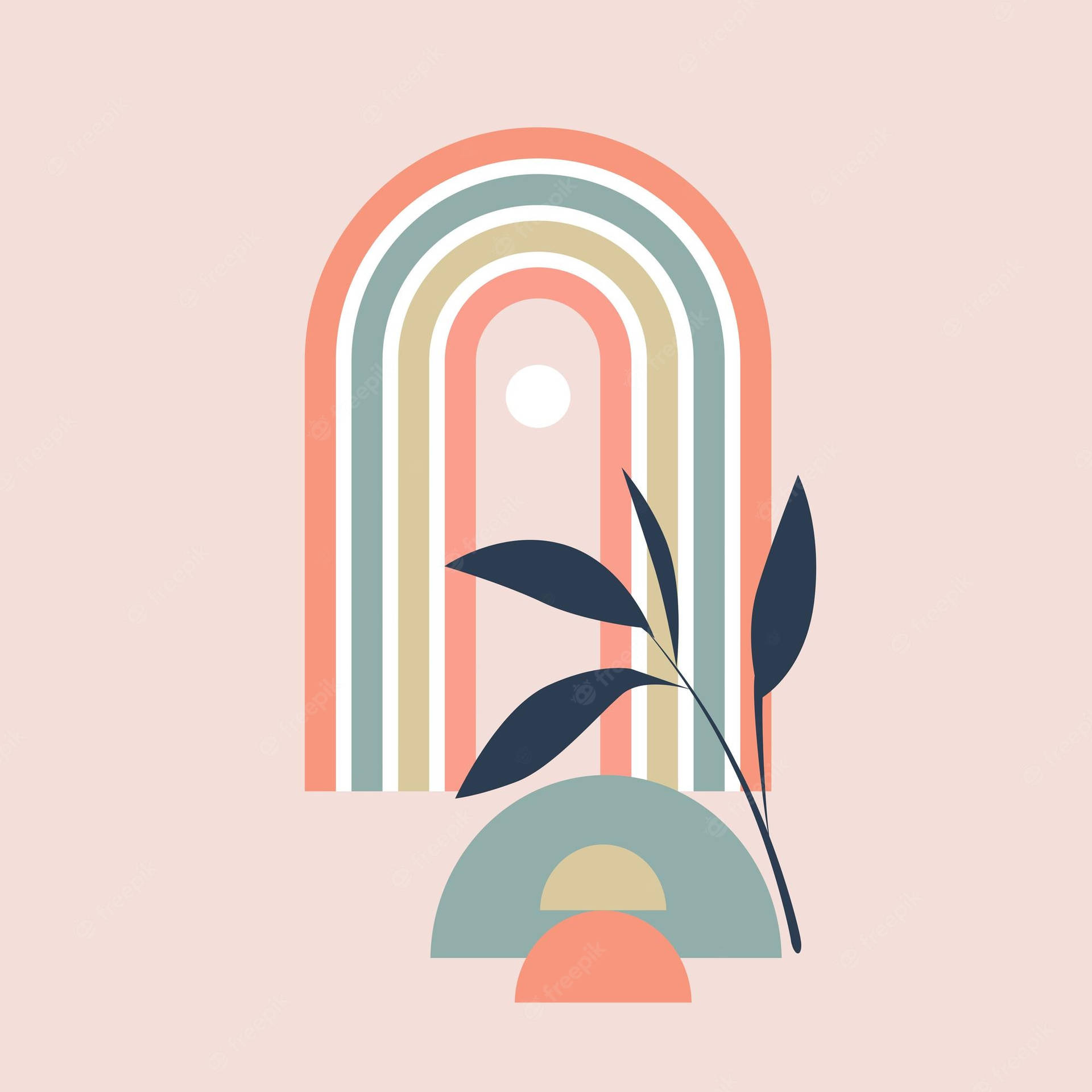Boho Gökkuşağı — Pembe estetik GIF Duvar Kağıdı