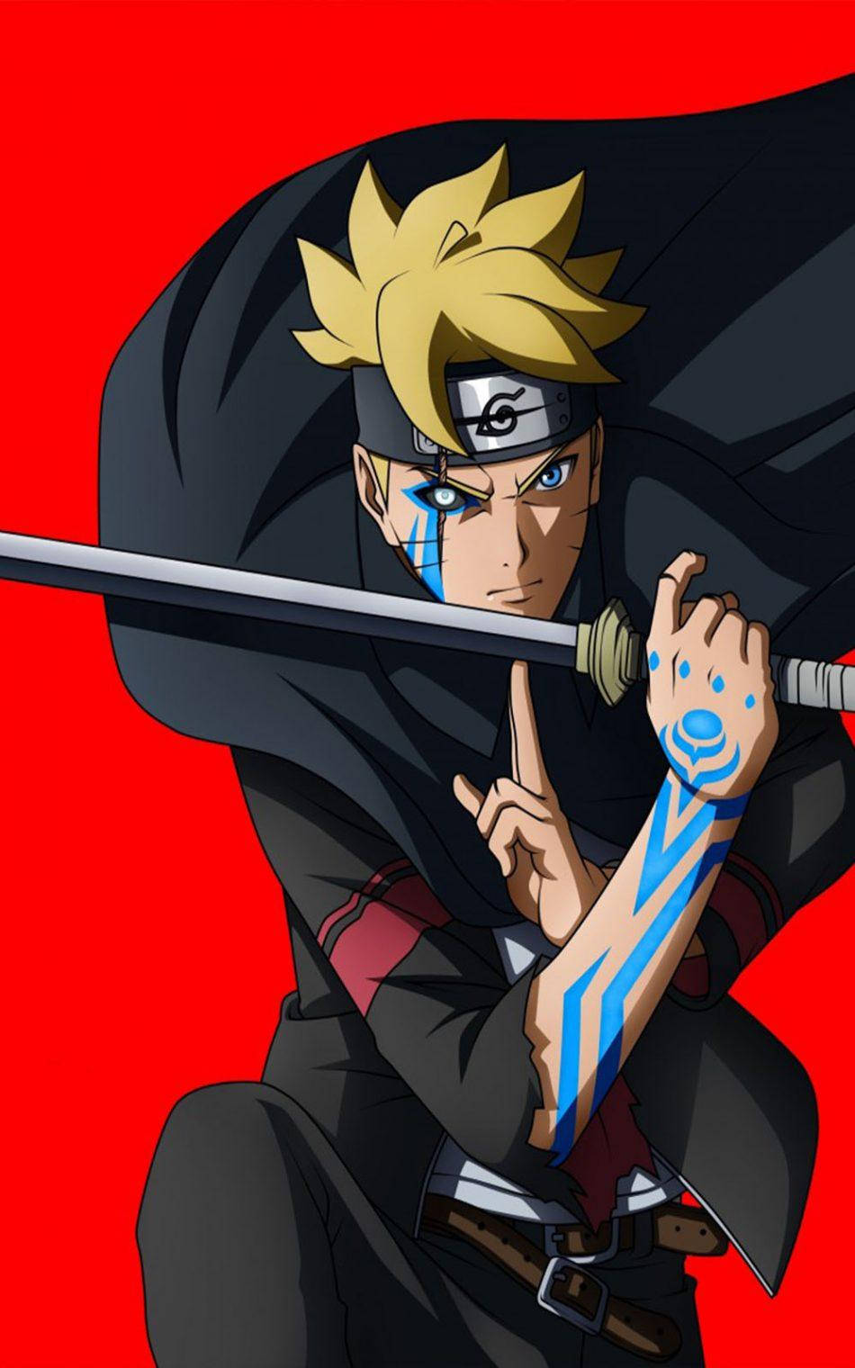 Boruto Kırmızı Arka Plan Naruto Telefon Duvar Kağıdı