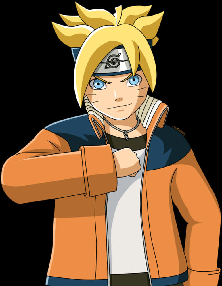 Boruto Uzumaki Kendine Güvenli Duruş Duvar Kağıdı