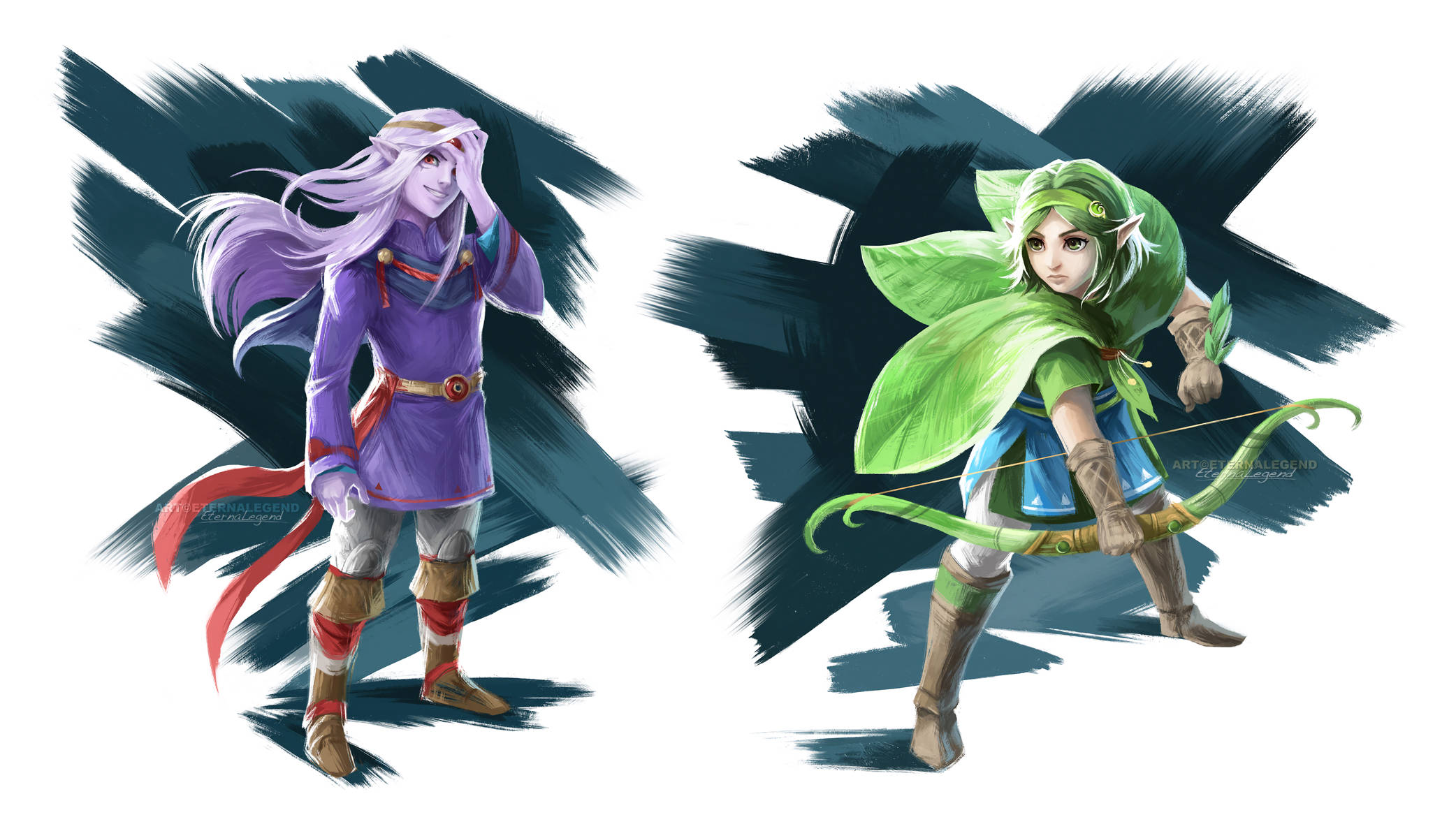 BOTW Vaati ve Saria Dijital Sanat Duvar Kağıdı