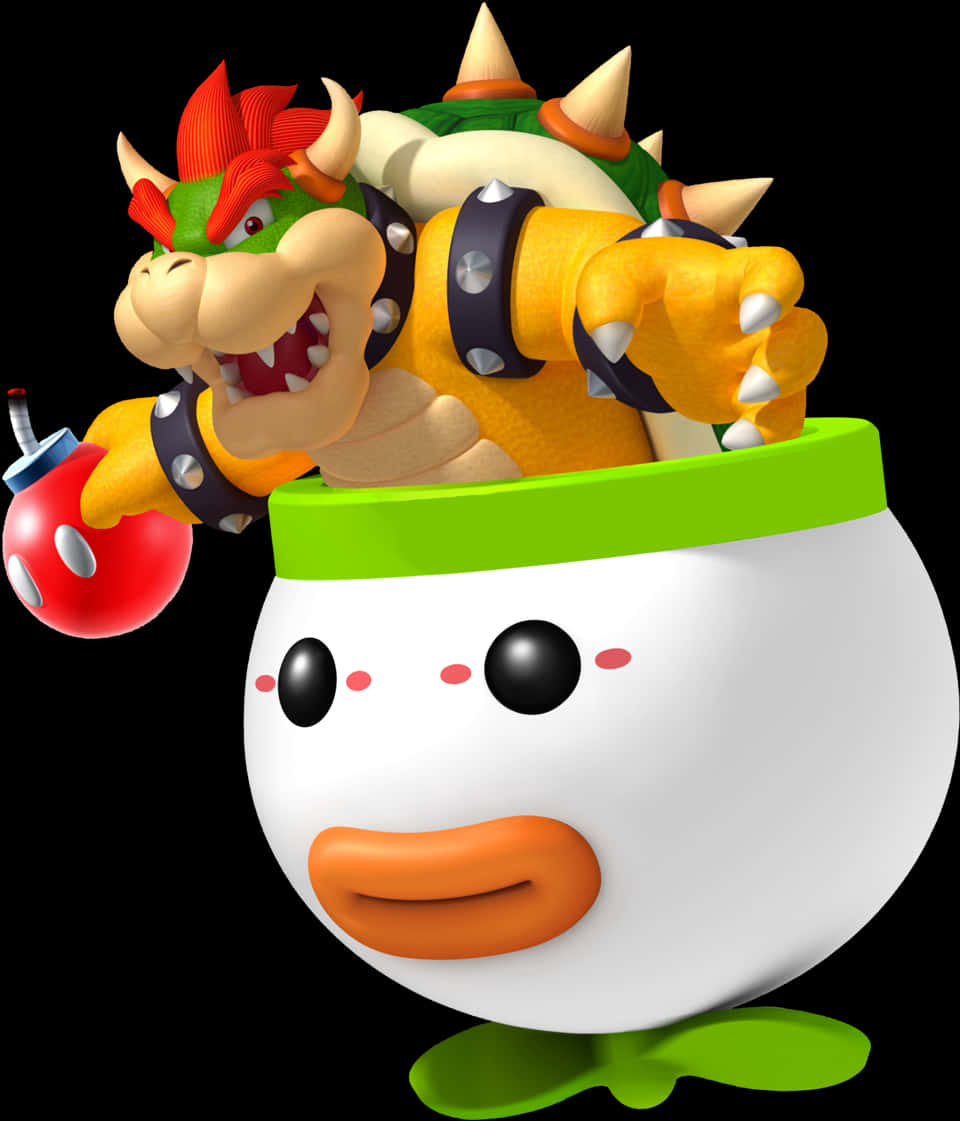Bowser'ın Palyaço Arabası İllüstrasyonu Duvar Kağıdı