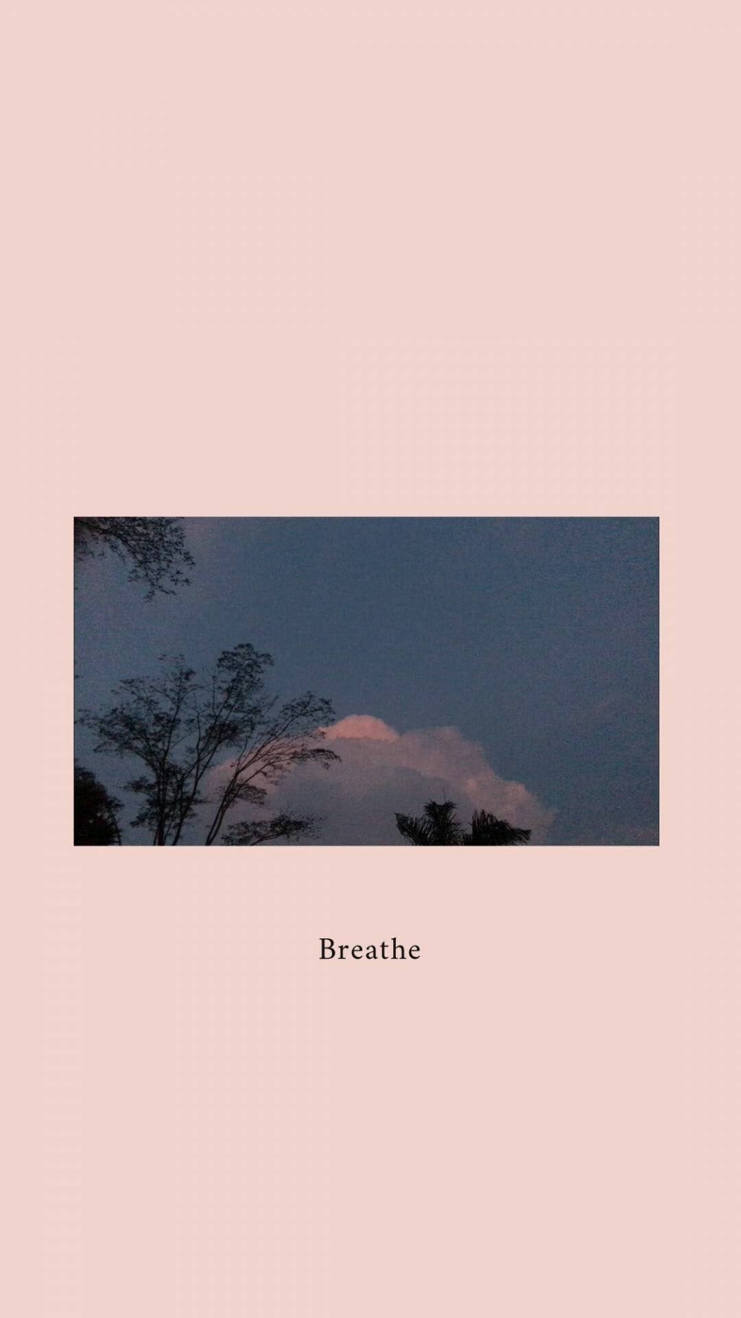 Breathe Estetik Pembe iPhone Xr Duvar Kağıdı