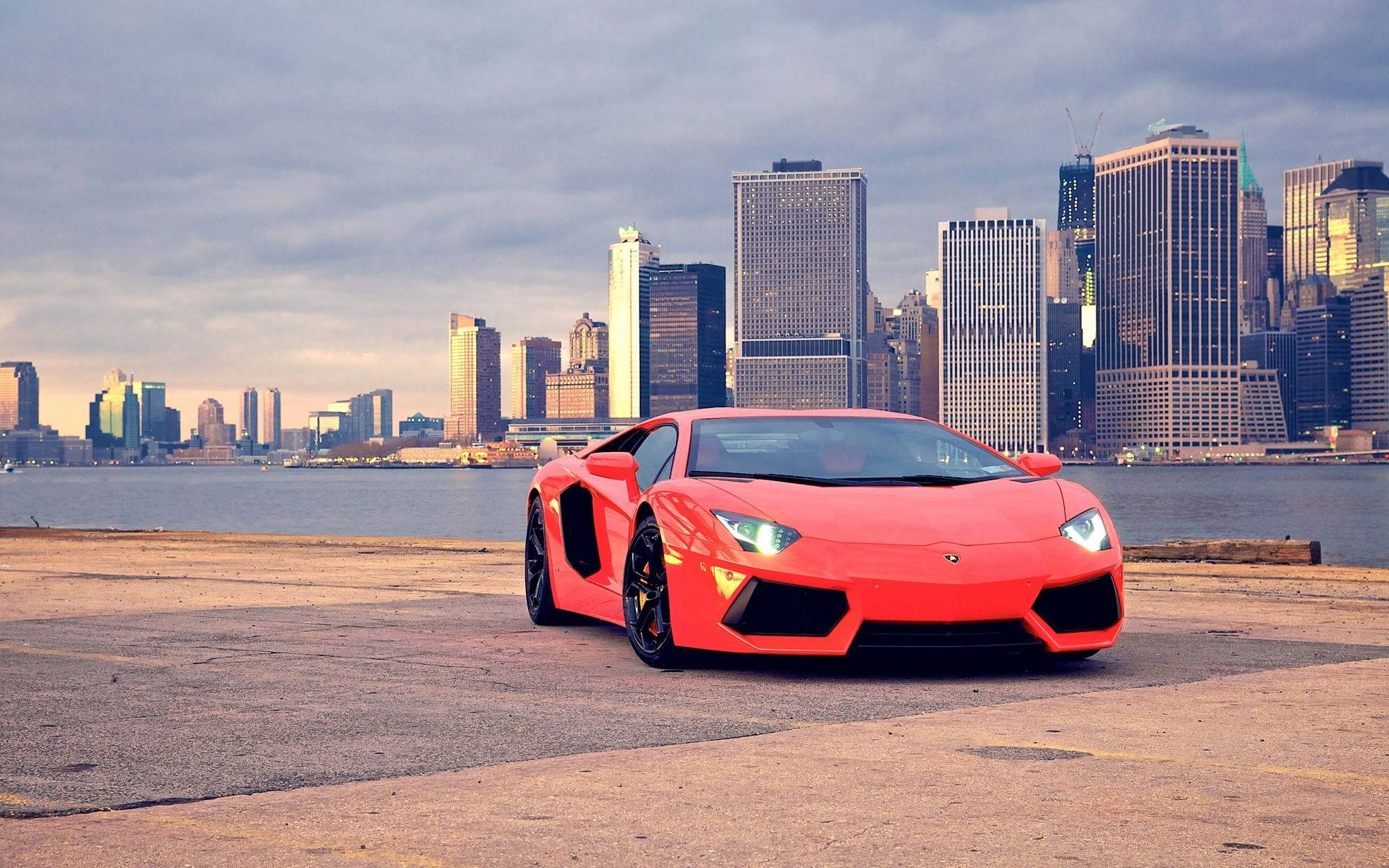 Brooklyn Bridge Park'ta Lamborghini Araba Gösterisi Duvar Kağıdı