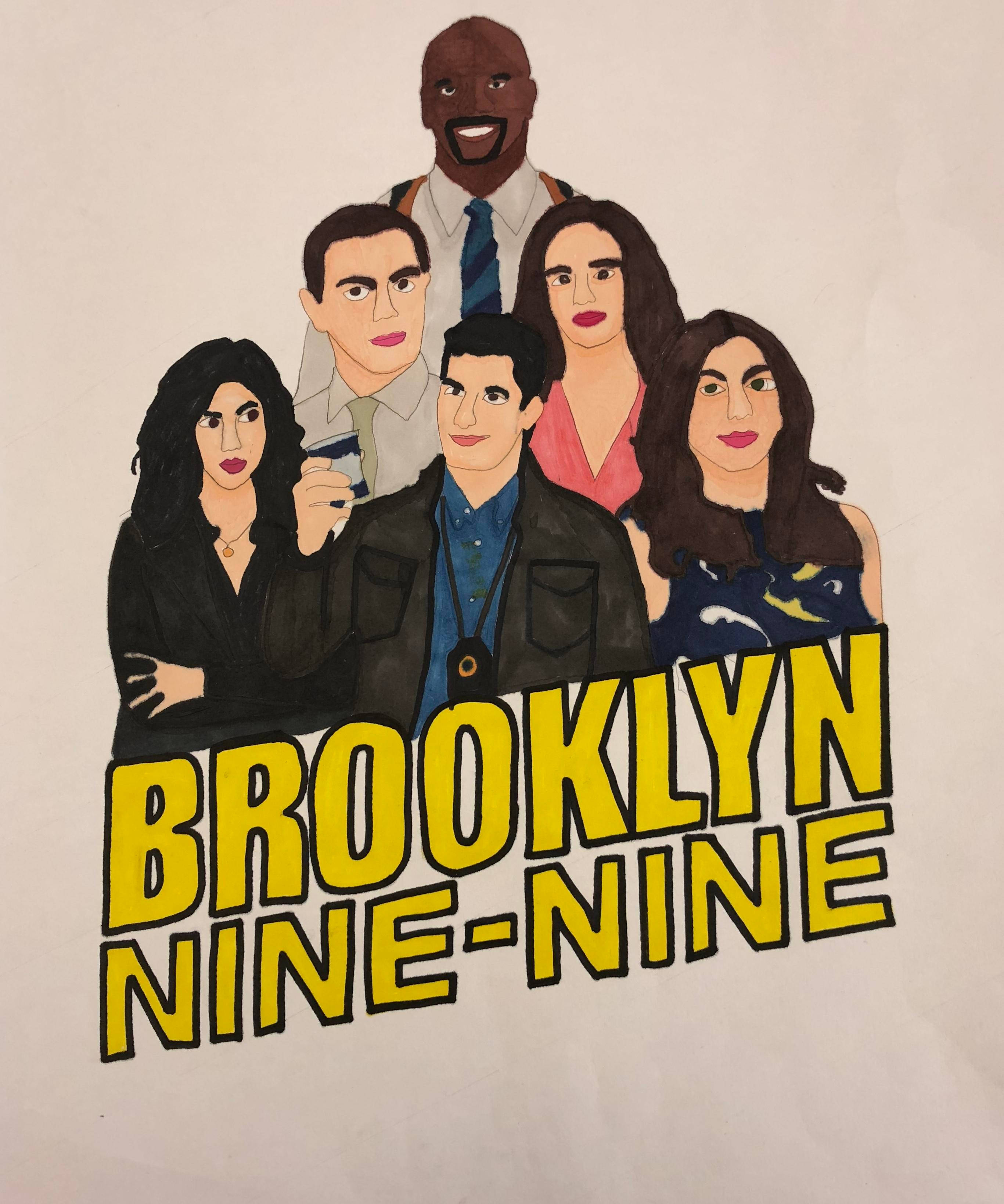Brooklyn Nine Nine'dan Siyah Mürekkepli Mario Sanat Eseri Duvar Kağıdı