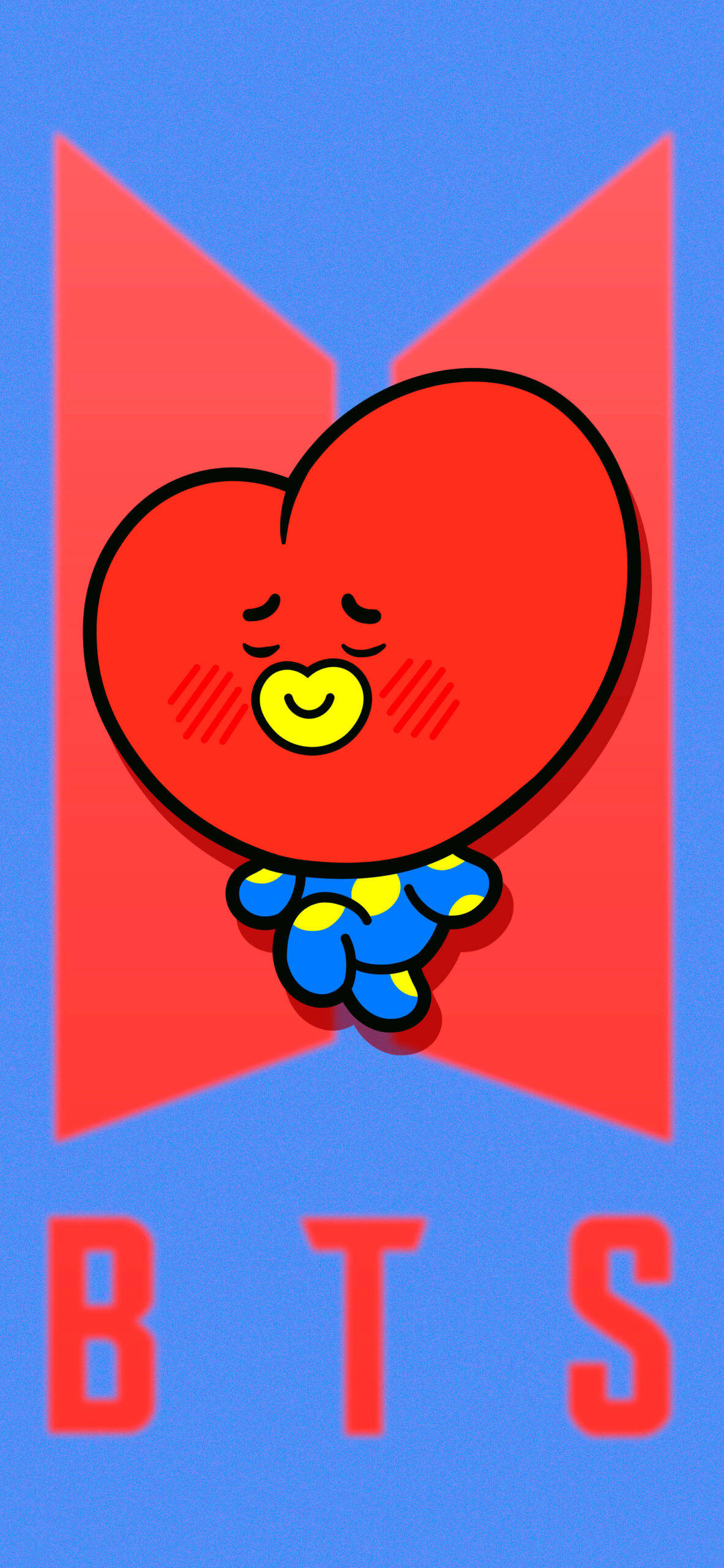 BT21 Tata BTS Logosu Üzerinde Duvar Kağıdı