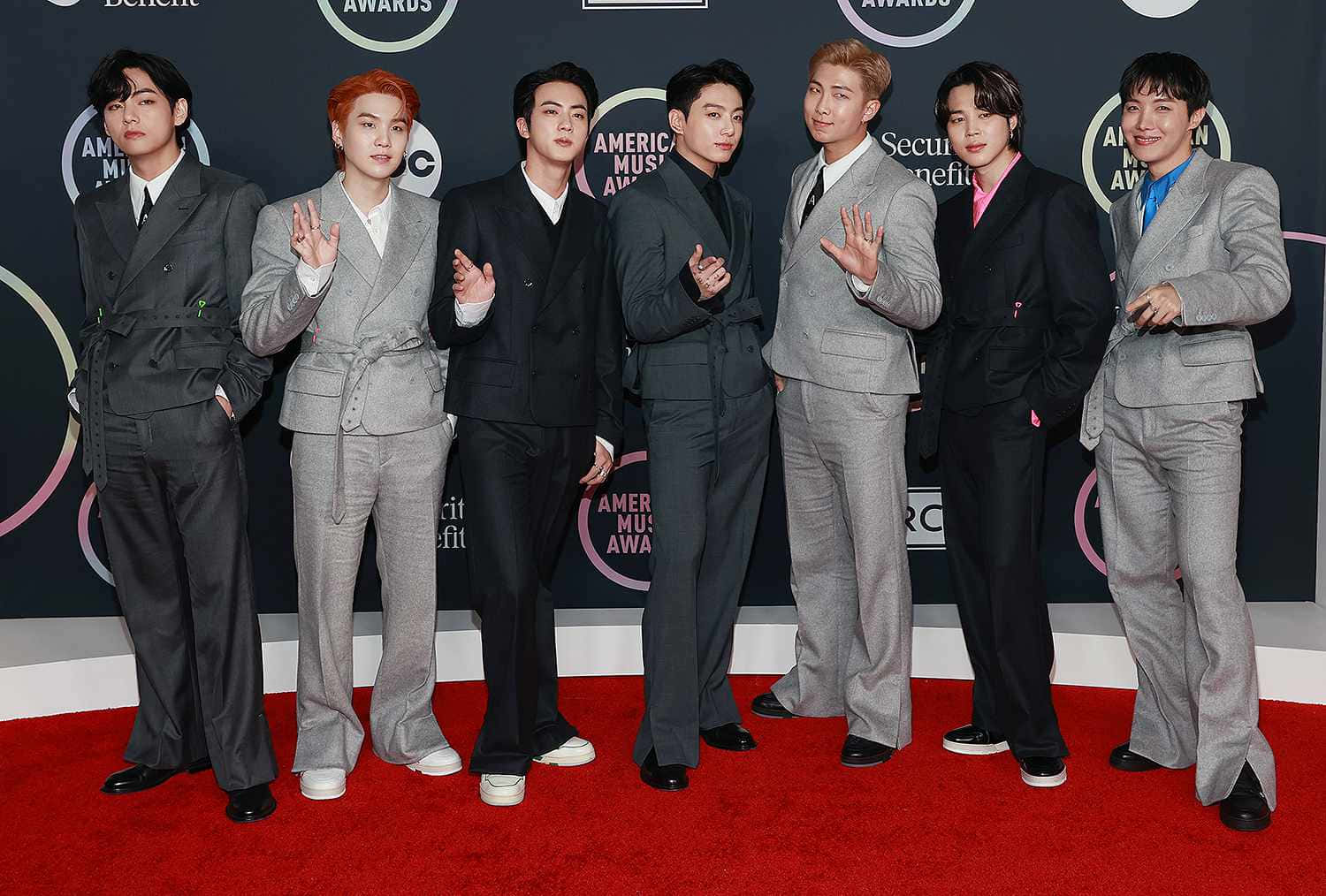 BTS 2021 AMA Kırmızı Halı Fotoğrafı Duvar Kağıdı