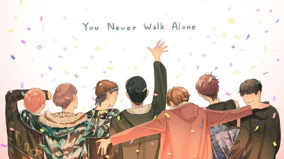 BTS Anime You Never Walk Alone Dizüstü Bilgisayar Duvar Kağıdı
