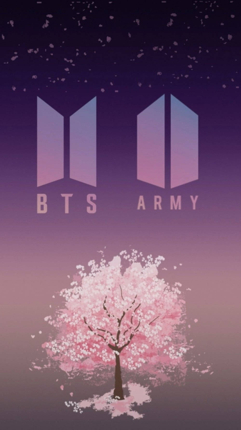 BTS ARMY Logosu Mor Estetik Duvar Kağıdı