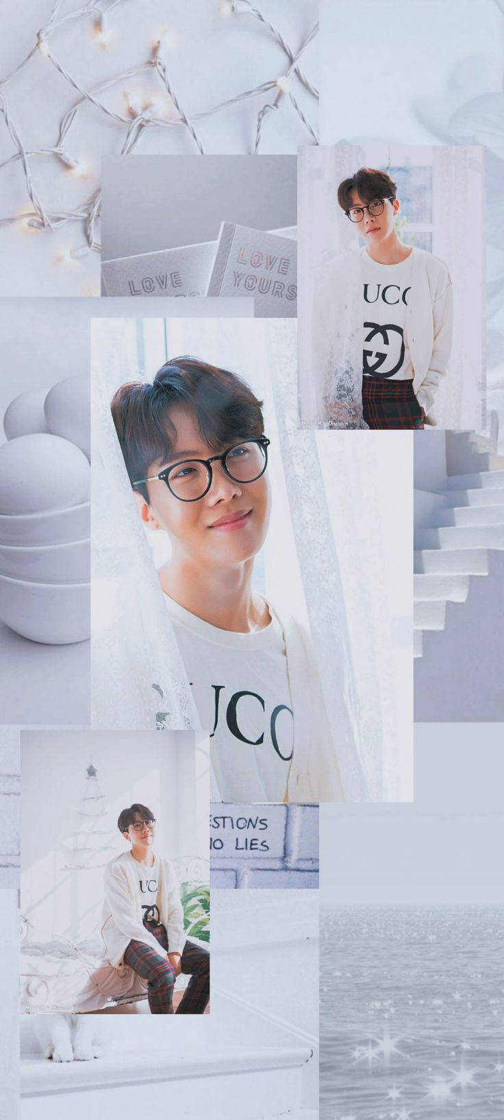 BTS Estetiği Jhope Beyaz Üzerine Duvar Kağıdı