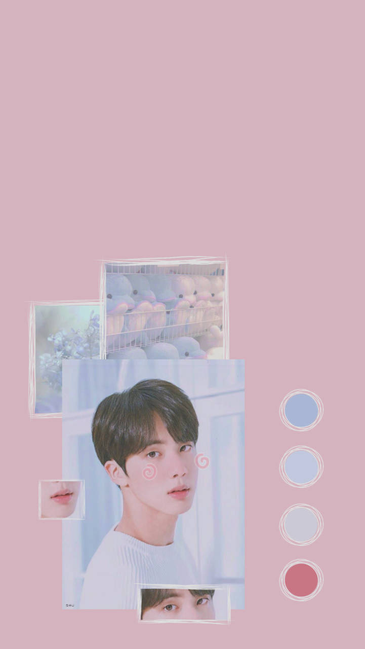 BTS Estetik Jin Pembe Duvar Kağıdı