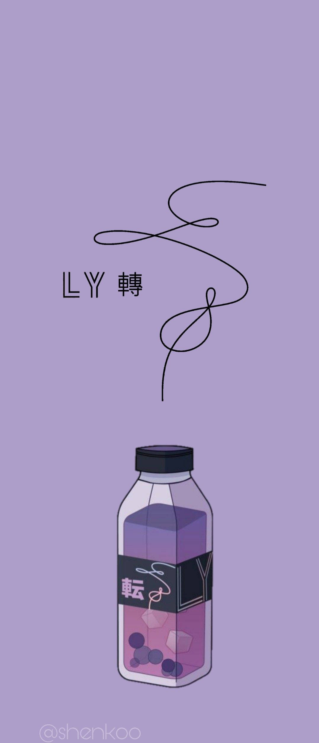 BTS Estetik Love Yourself Mor Duvar Kağıdı