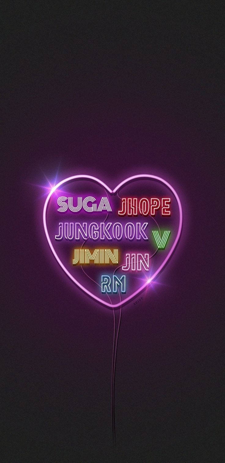 BTS Estetik Neon Sanat Duvar Kağıdı
