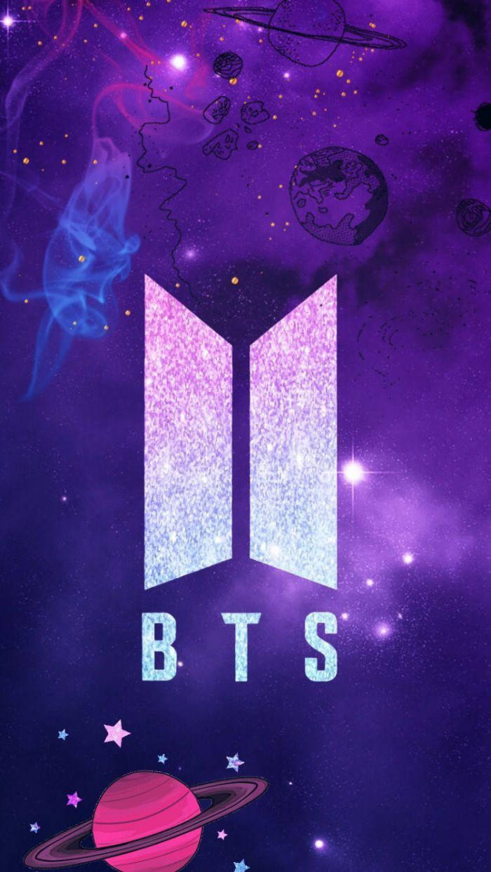 BTS Galaksi Logosu ve Gezegen Duvar Kağıdı