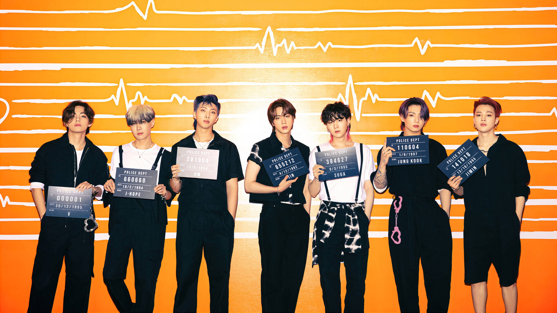 BTS Grup Fotoğrafı Mugshot Duvar Kağıdı