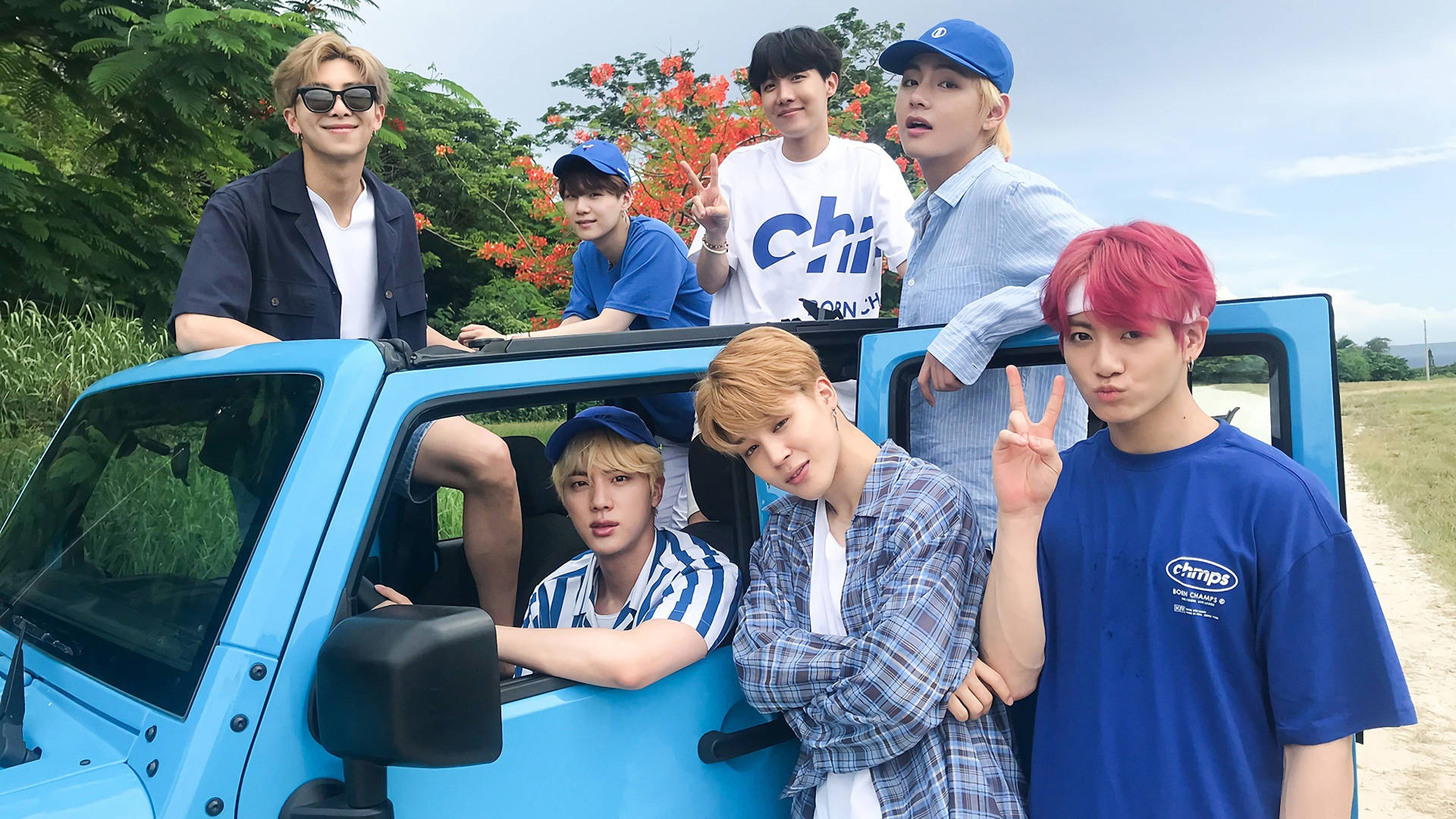 BTS Grup Fotoğrafı Saipan'da Duvar Kağıdı