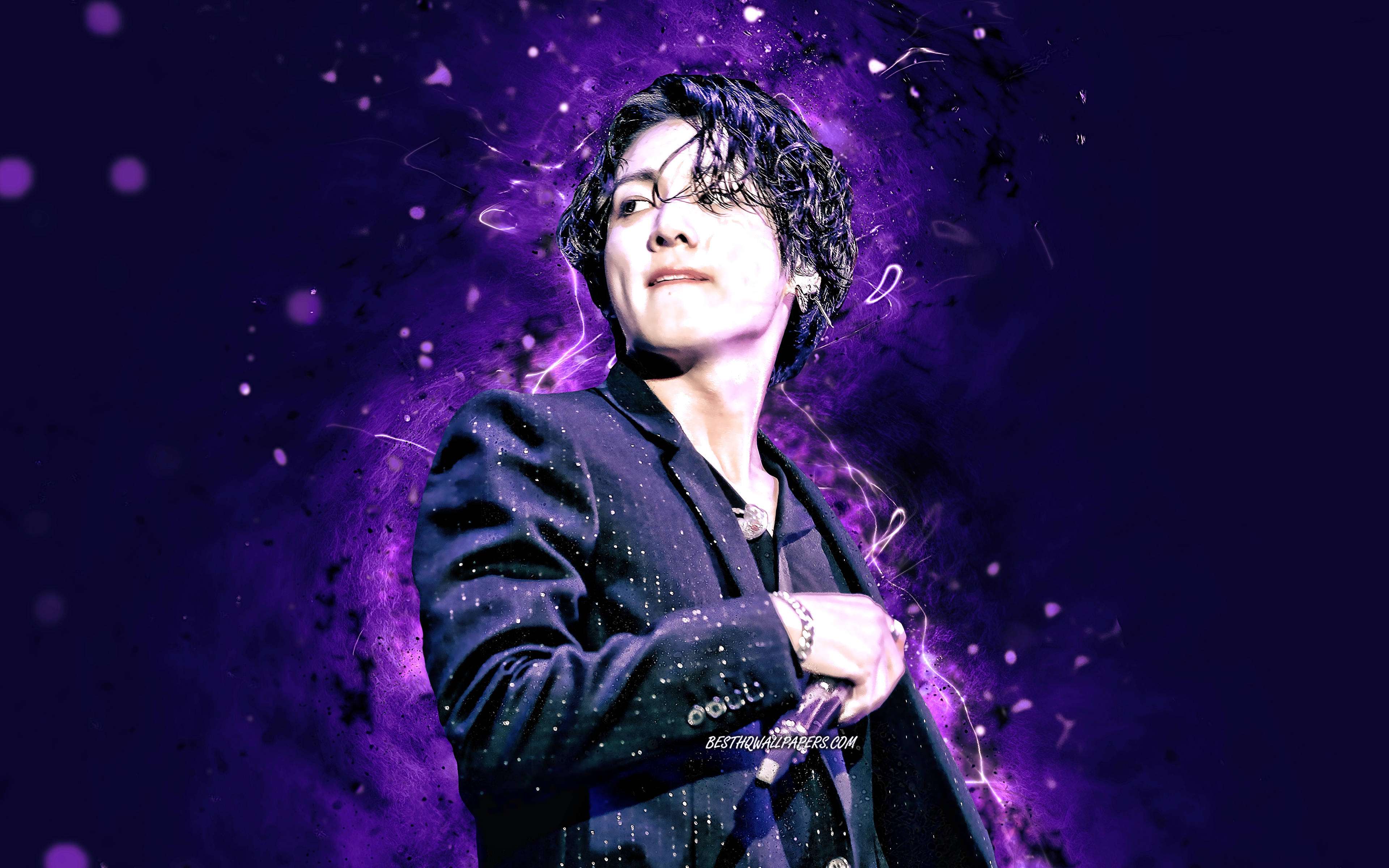 BTS Jungkook Mor Estetik Duvar Kağıdı