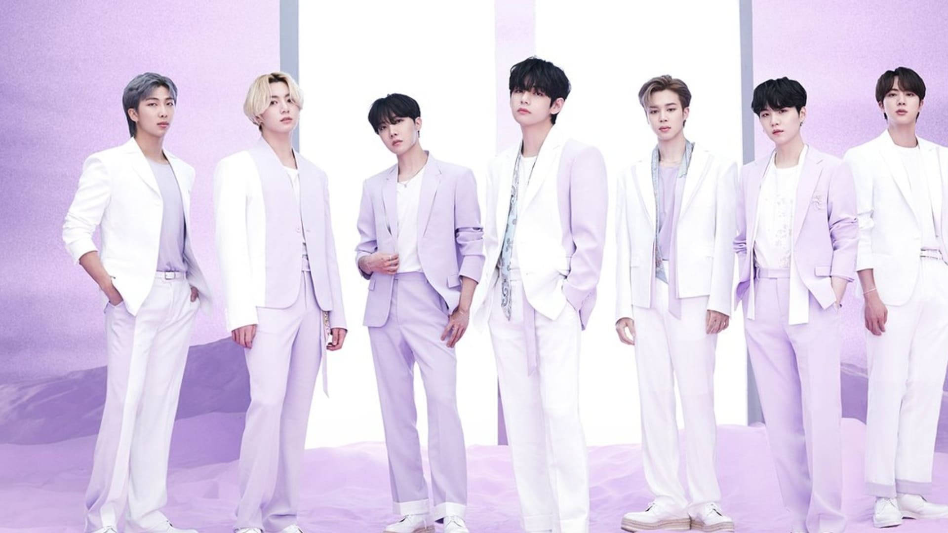BTS K-Pop Pastel Mor Duvar Kağıdı
