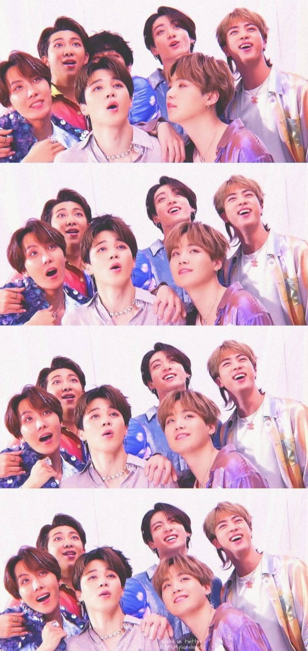 BTS Kilit Ekranı Sıralı Kolaj Duvar Kağıdı