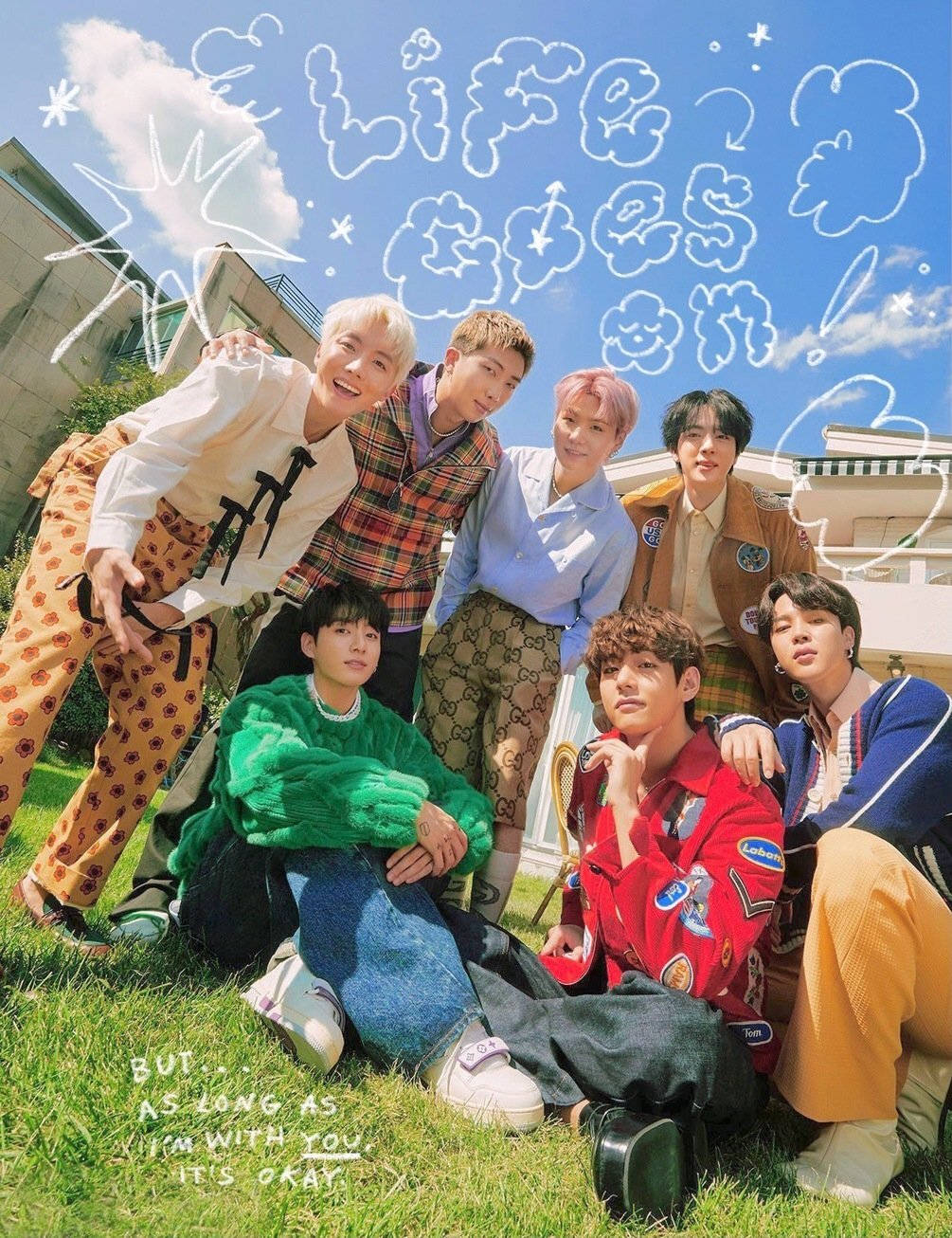 BTS Life Goes On Üyeleri Duvar Kağıdı