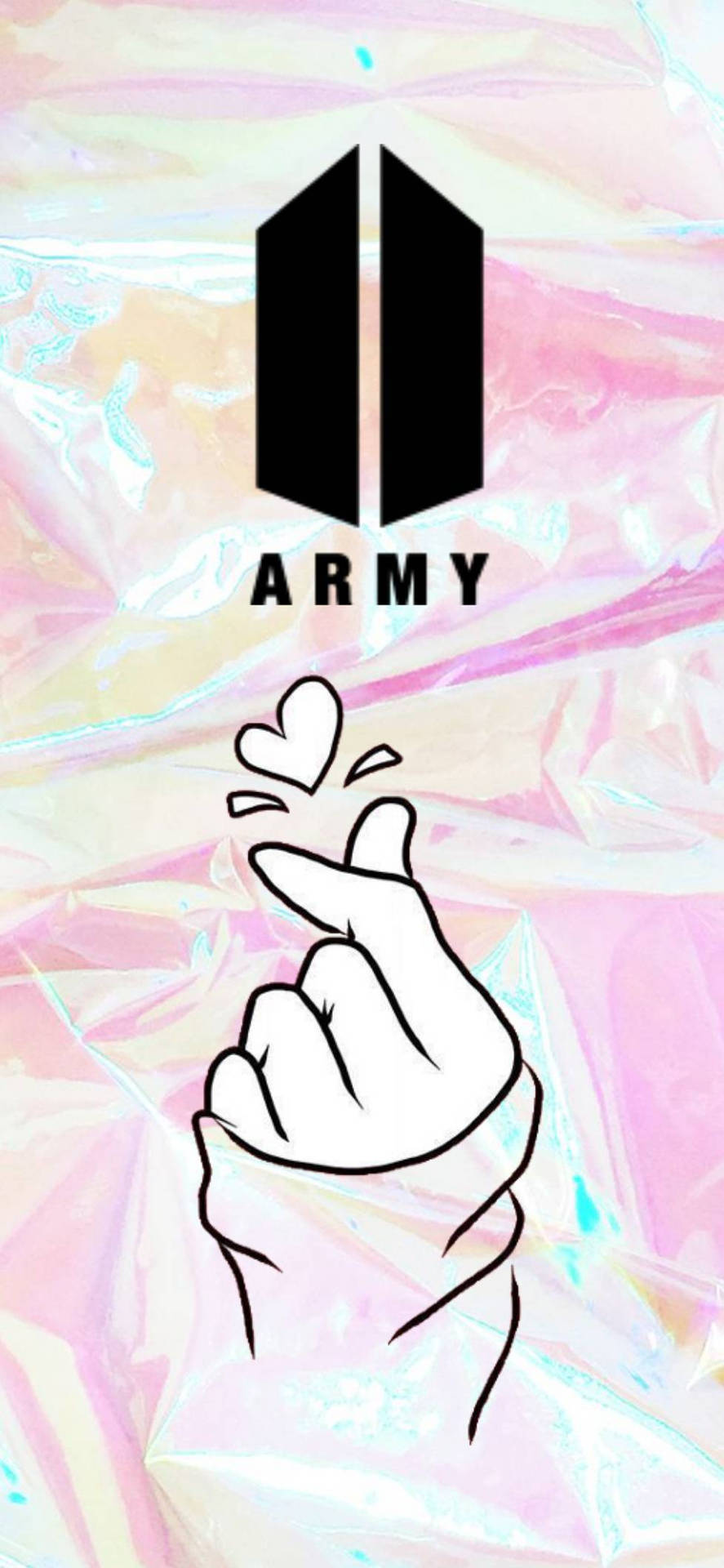 BTS Logosu Parmak Kalp Duvar Kağıdı