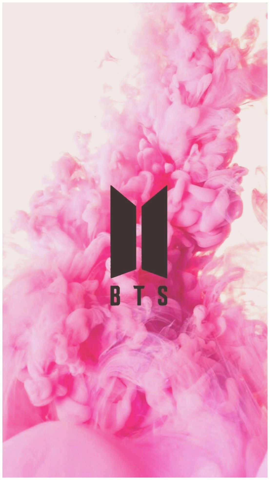 BTS Logosu Pembe Duman Sevimli Kız iPad Duvar Kağıdı