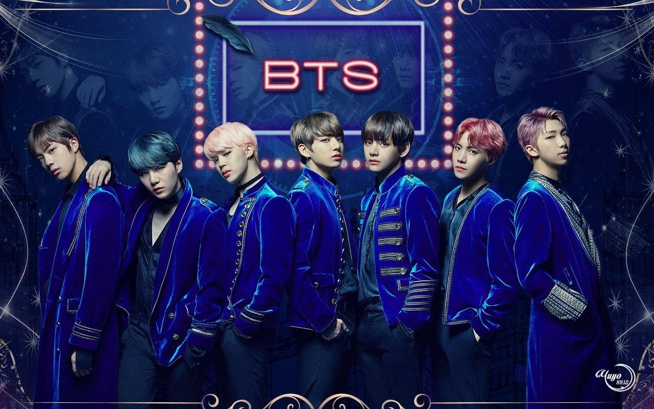 BTS mavide havalı görünüyor Duvar Kağıdı
