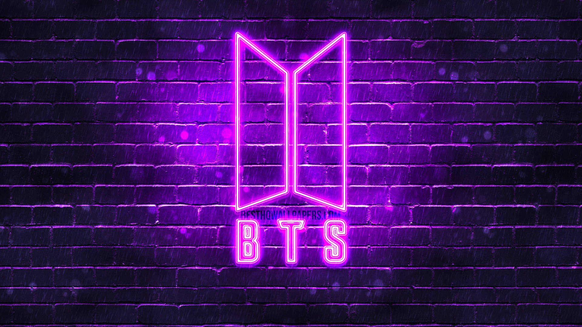 BTS Mor Tuğla Estetiği Duvar Kağıdı