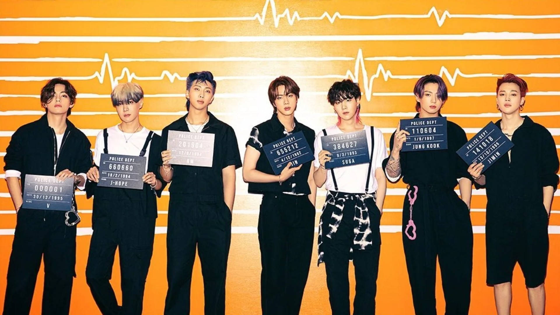 BTS Sabıka Fotoğrafı Dizilimi Masaüstü Duvar Kağıdı