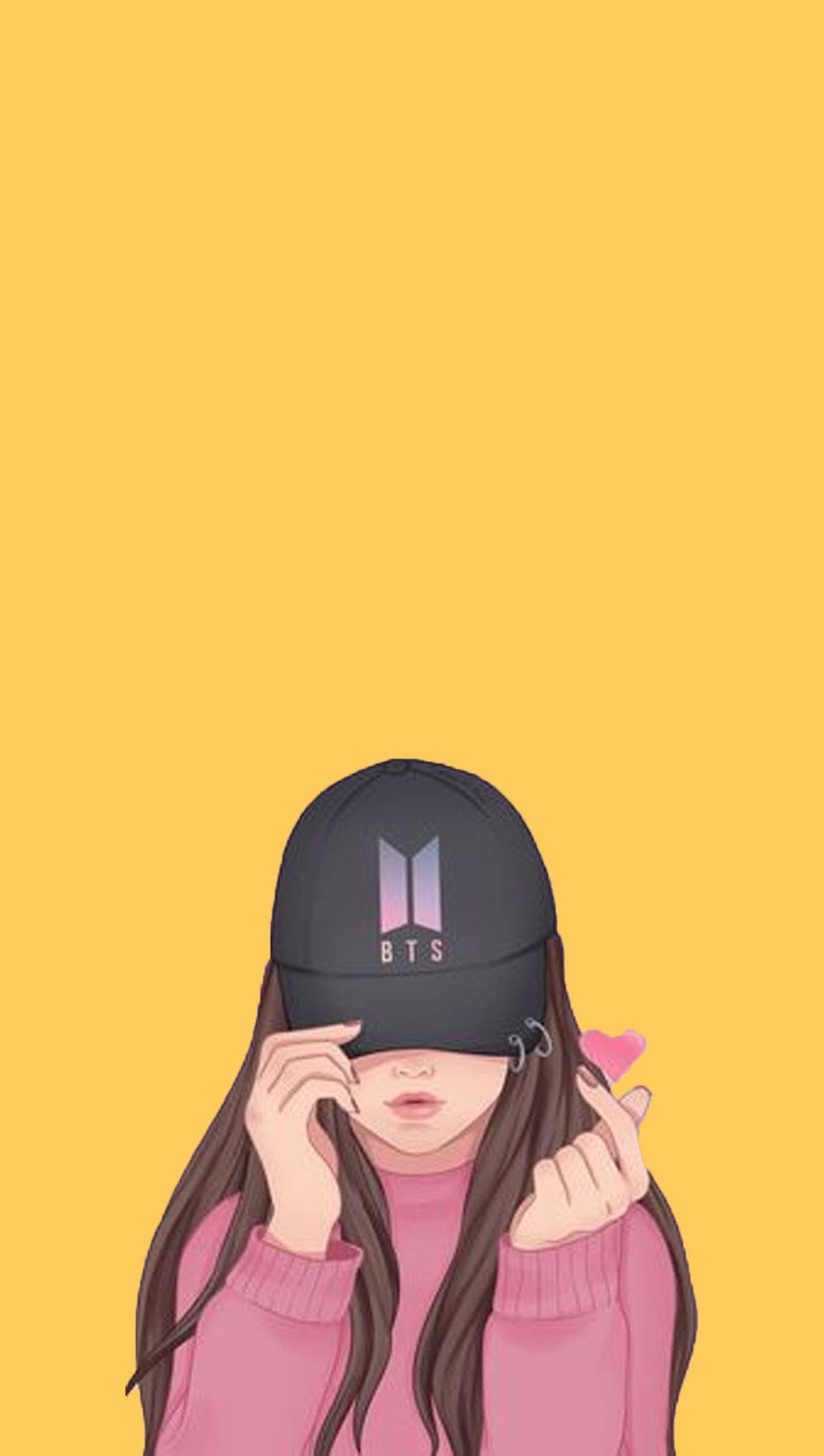 BTS Şapkalı Sevimli Kadın Duvar Kağıdı