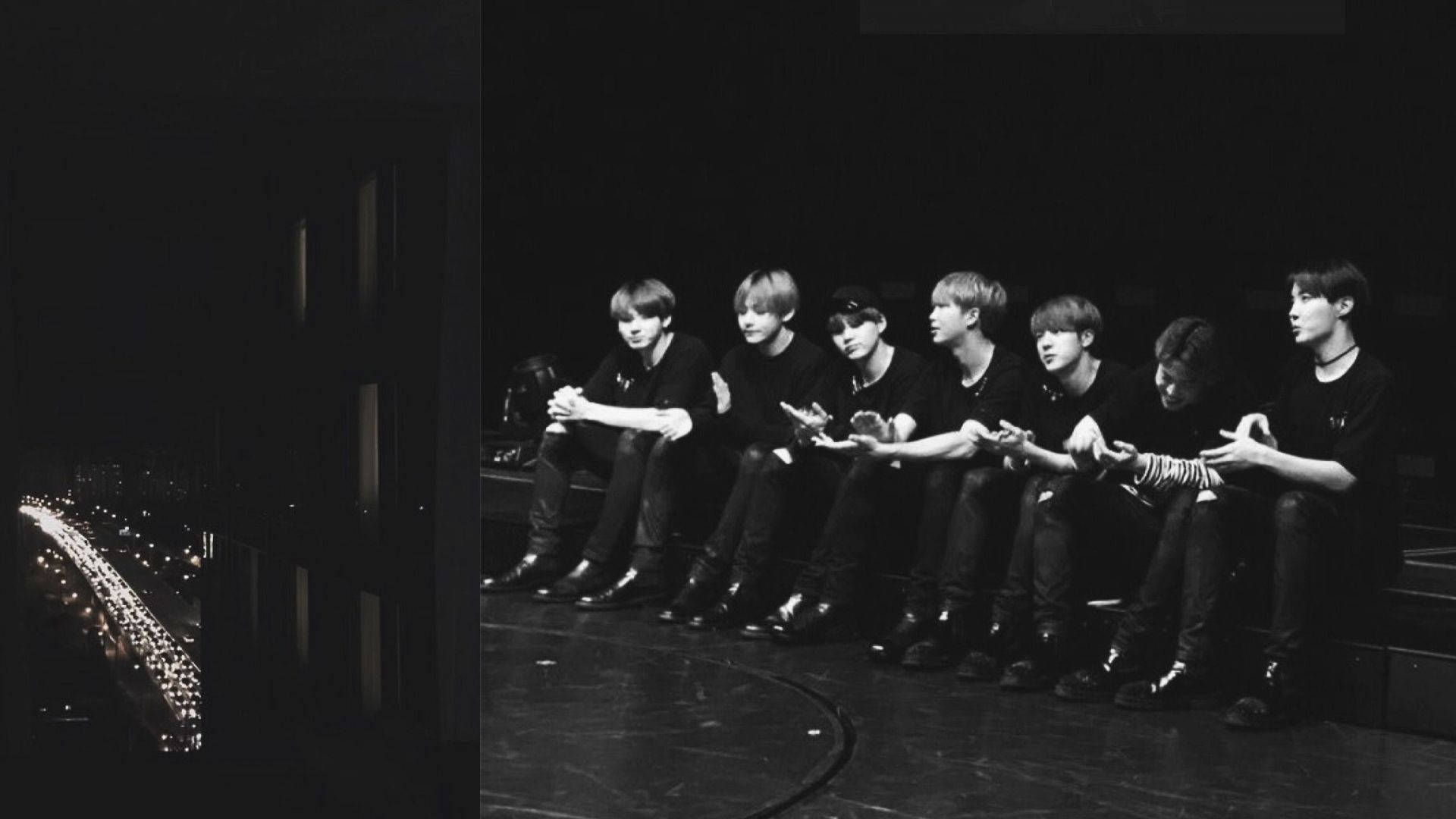 BTS Siyah Beyaz Sahne Arkası Fotoğrafı Laptop Duvar Kağıdı