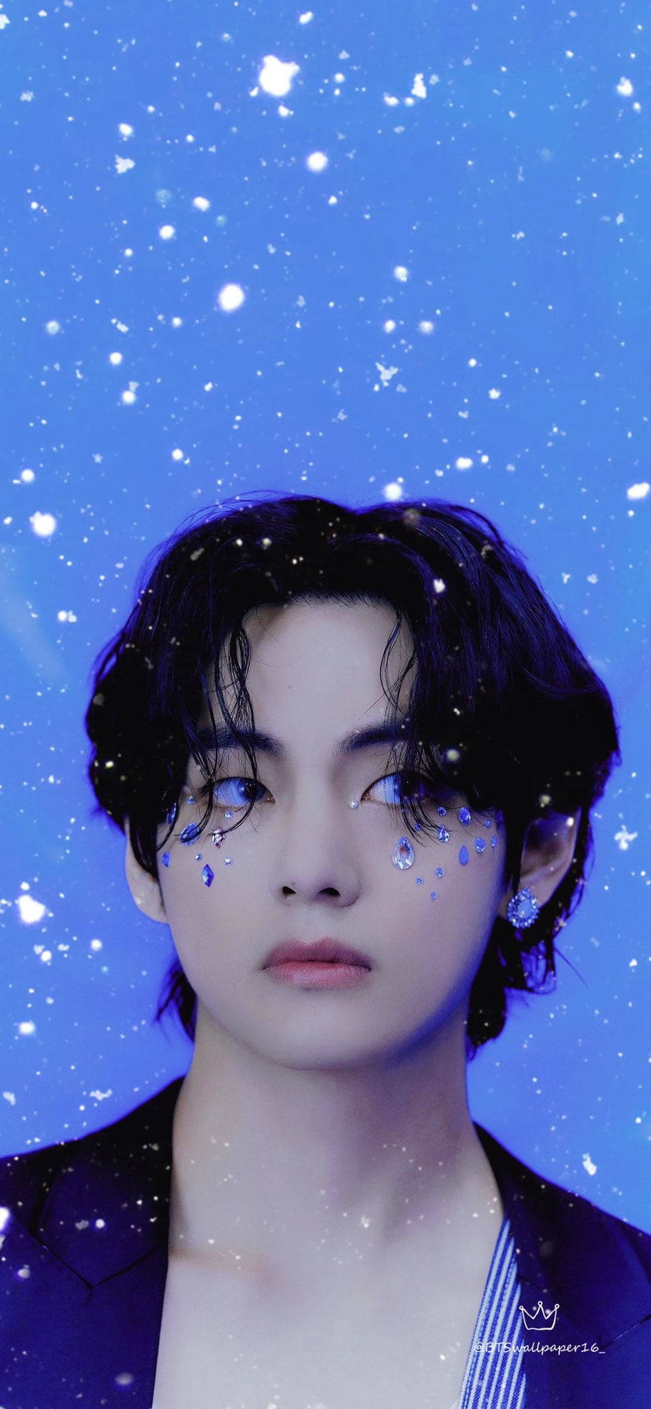 BTS Tae Hyung Yüz Mücevherleri Duvar Kağıdı