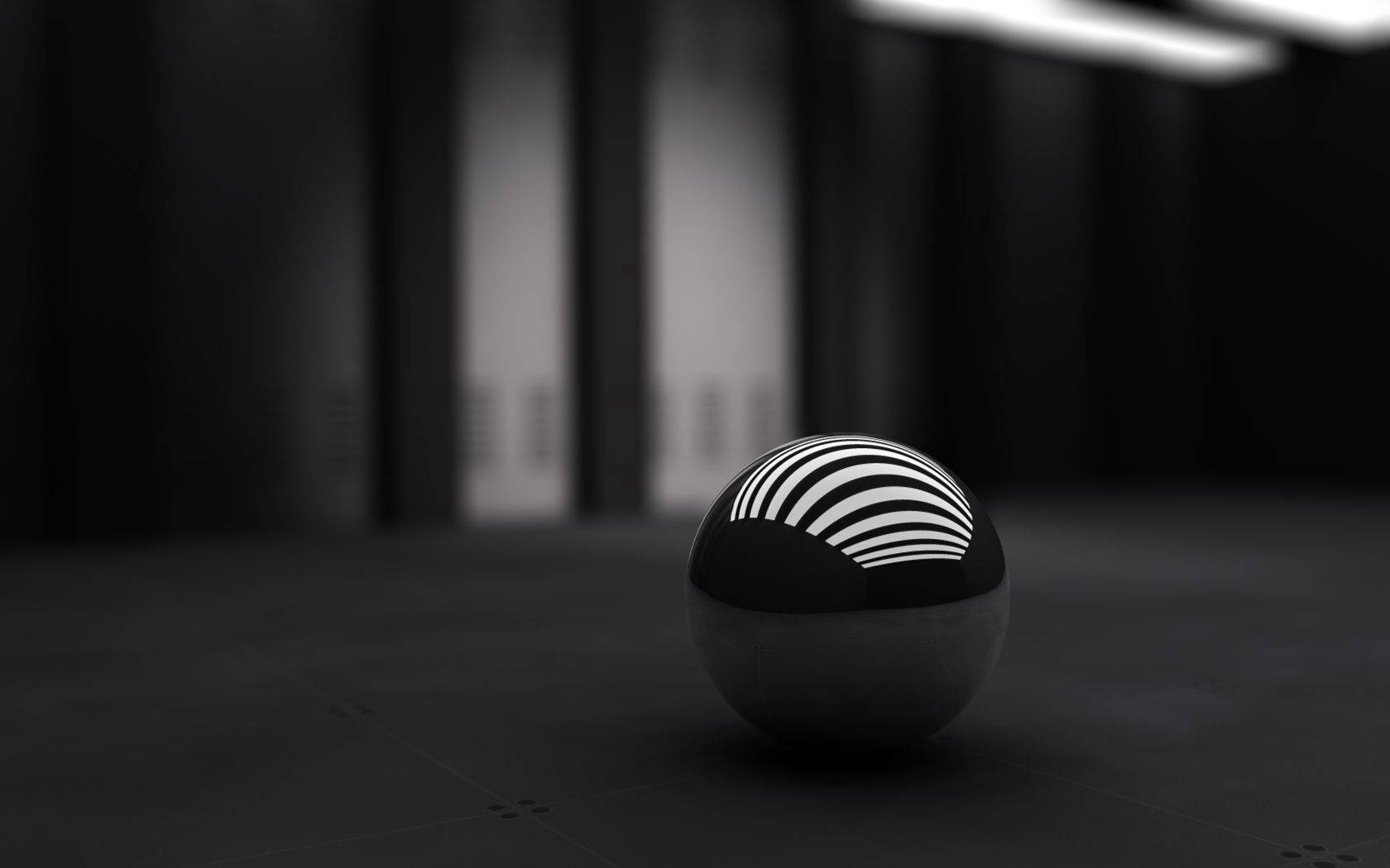 Bu 3D siyah beyaz küre, bir rüya yakalayıcının 3D temsili gibi görünüyor. Duvar Kağıdı