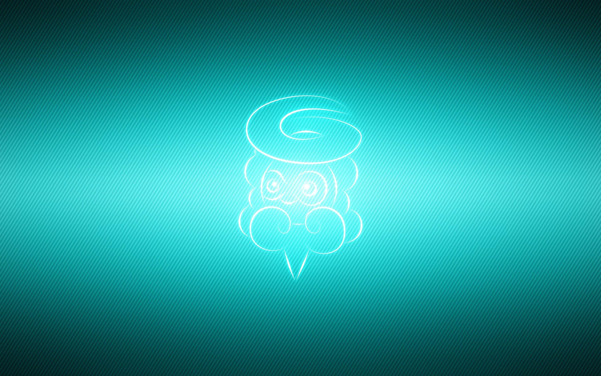 Pokemon Castform'un karlı formunun neon mavisi fanart duvar kağıdı.