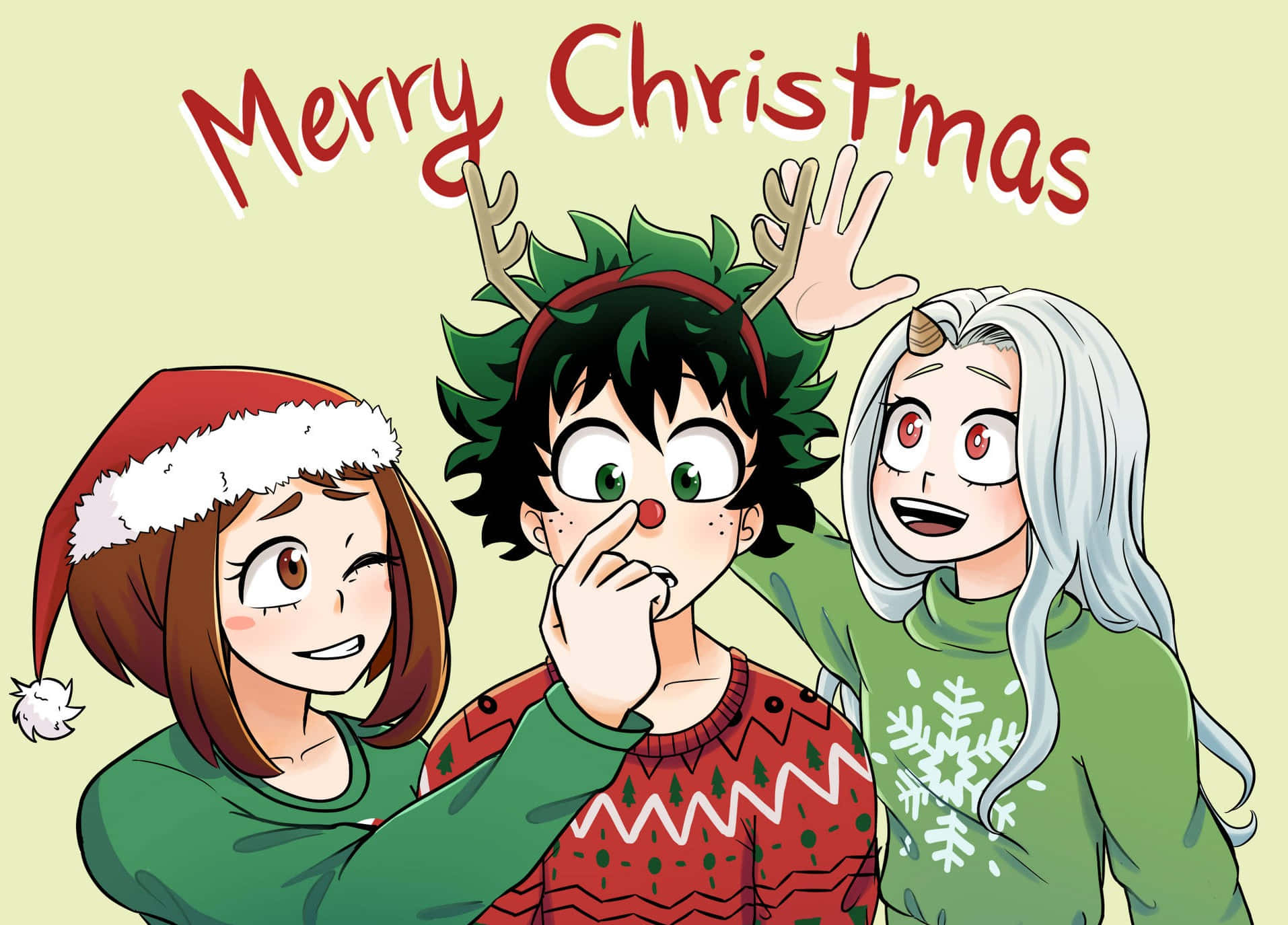 Bu hareketli Anime Noel arka planıyla tatil neşesini yayın! Duvar Kağıdı