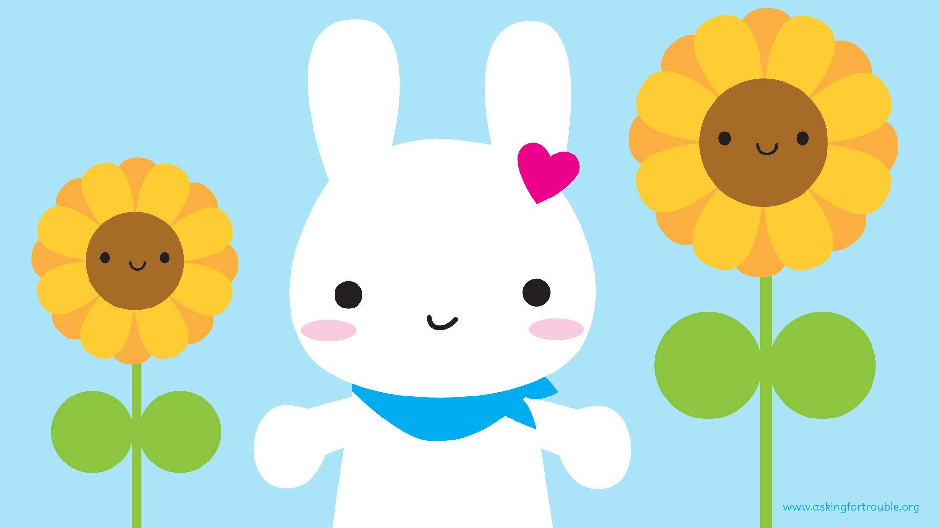 Bu Kawaii Tavşan Gibi Neşe ve Güneş Işığı Saç Duvar Kağıdı