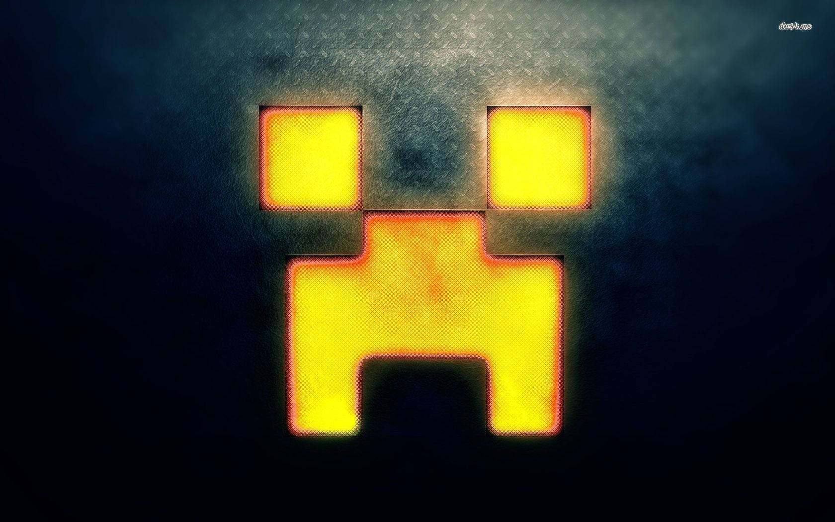 Bu Minecraft Creeper Yüzü ile Işılda Duvar Kağıdı