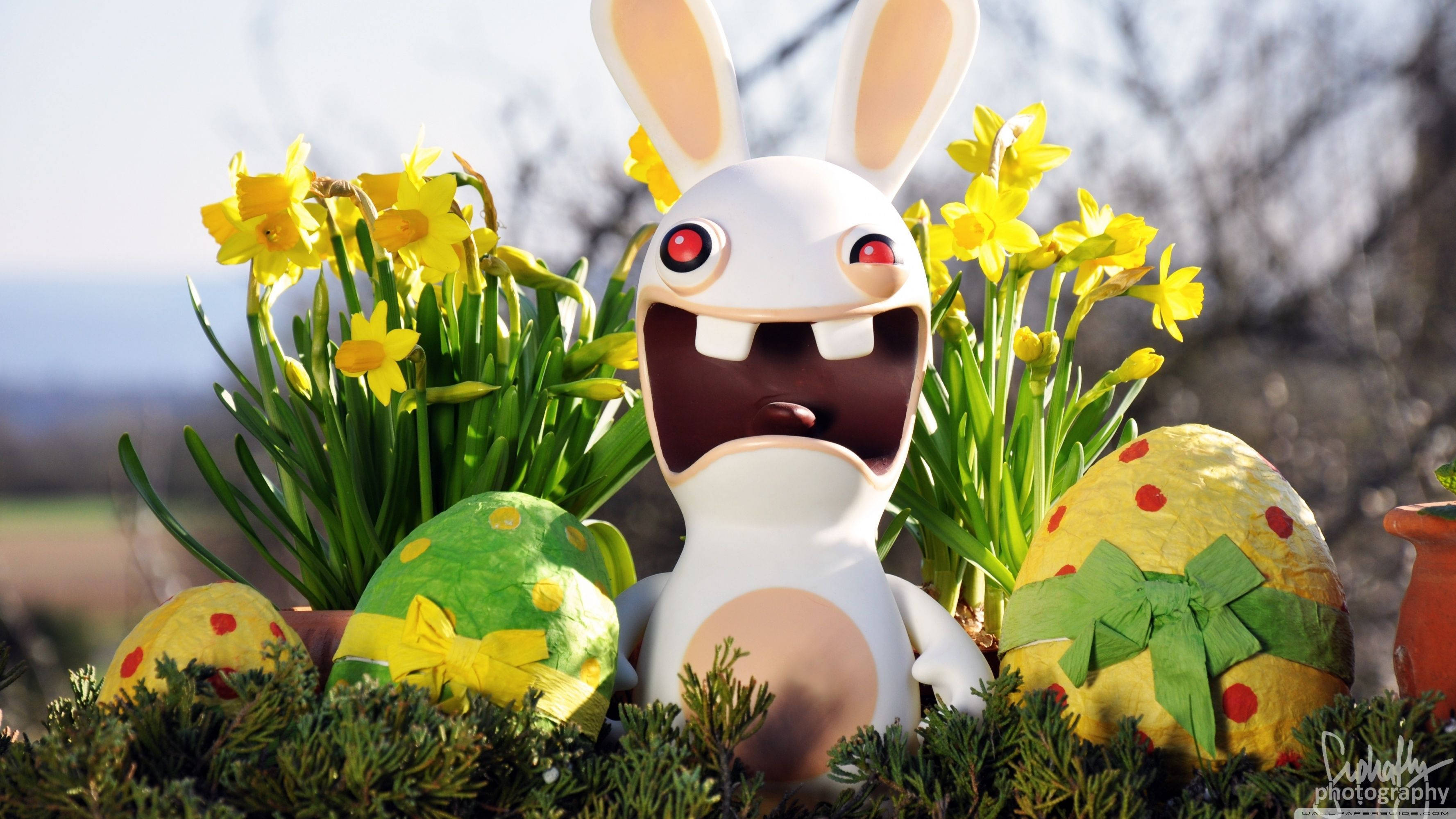 Bu Renkli Rayman Tavşan Yumurtaları ile Paskalya'yı Kutlayın Duvar Kağıdı