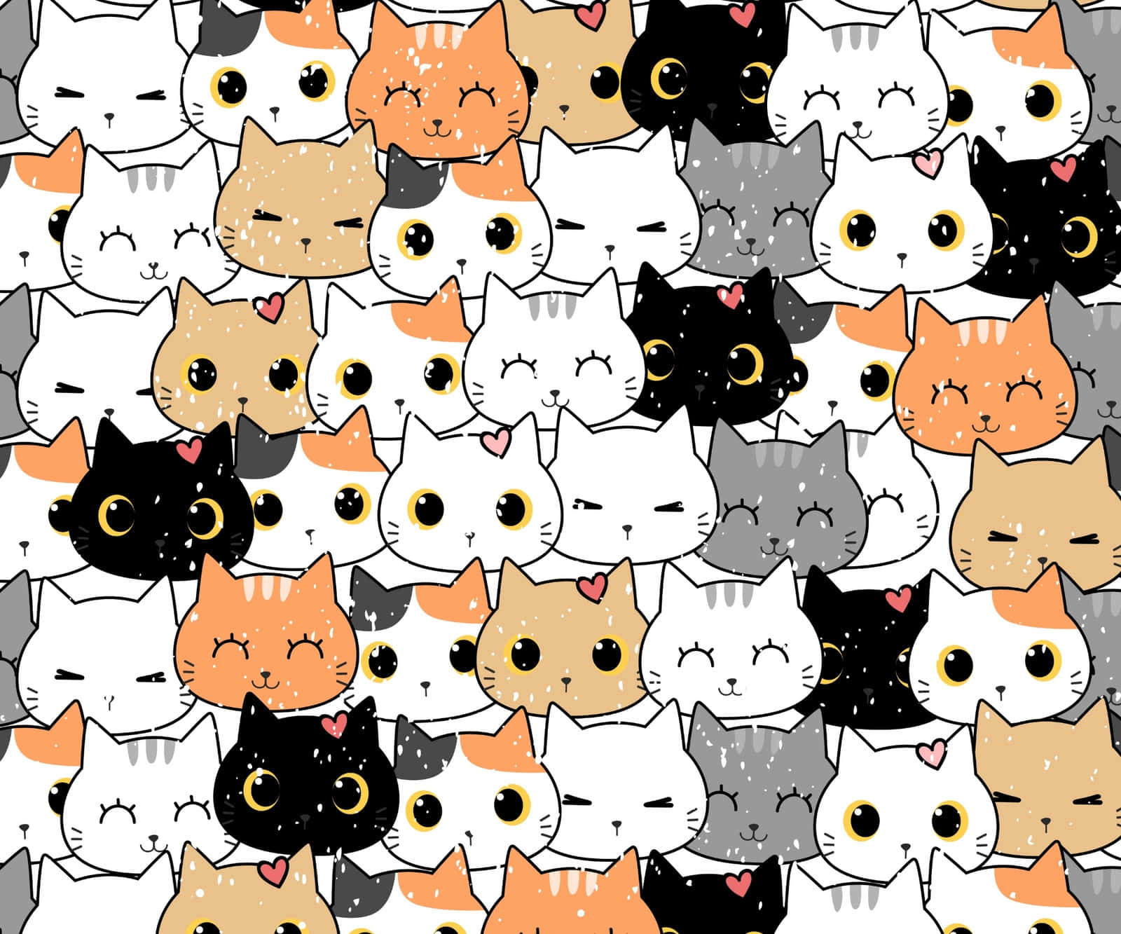 Bu sevimli kedi deseni yüzünüze bir gülümseme getirecek! Duvar Kağıdı