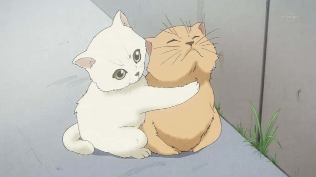 Bu sevimli ve oyuncu Anime Kedisine bir göz atın Duvar Kağıdı