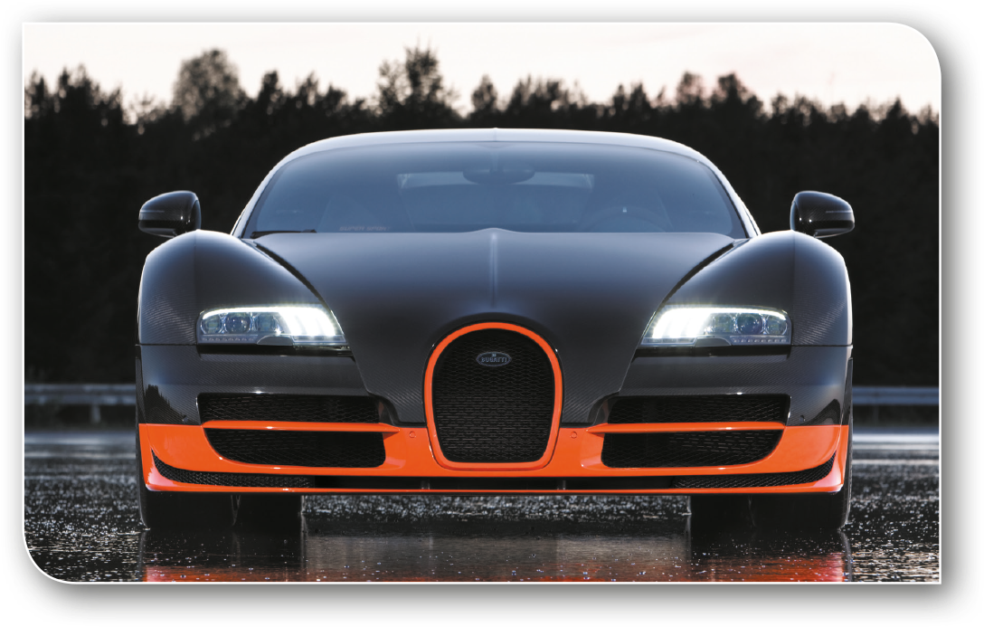 Bugatti Veyron Turuncu Siyah Önden Görünüm Duvar Kağıdı