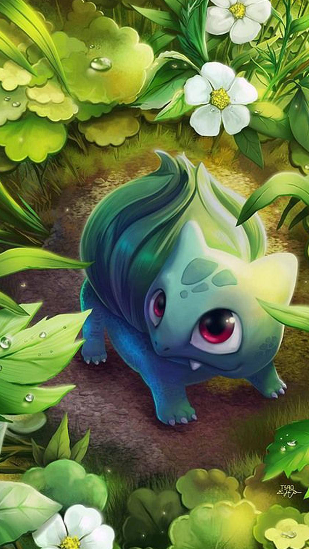Bulbasaur Dijital Sanat Pokemon iPhone Duvar Kağıdı
